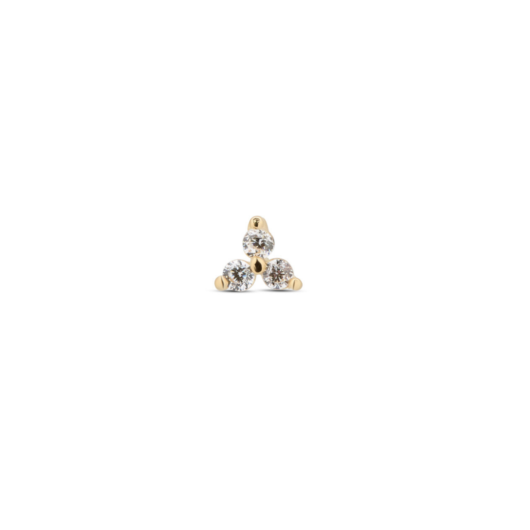 Lab Grown Diamond - 14kt Gold Flatback - Trio Mini