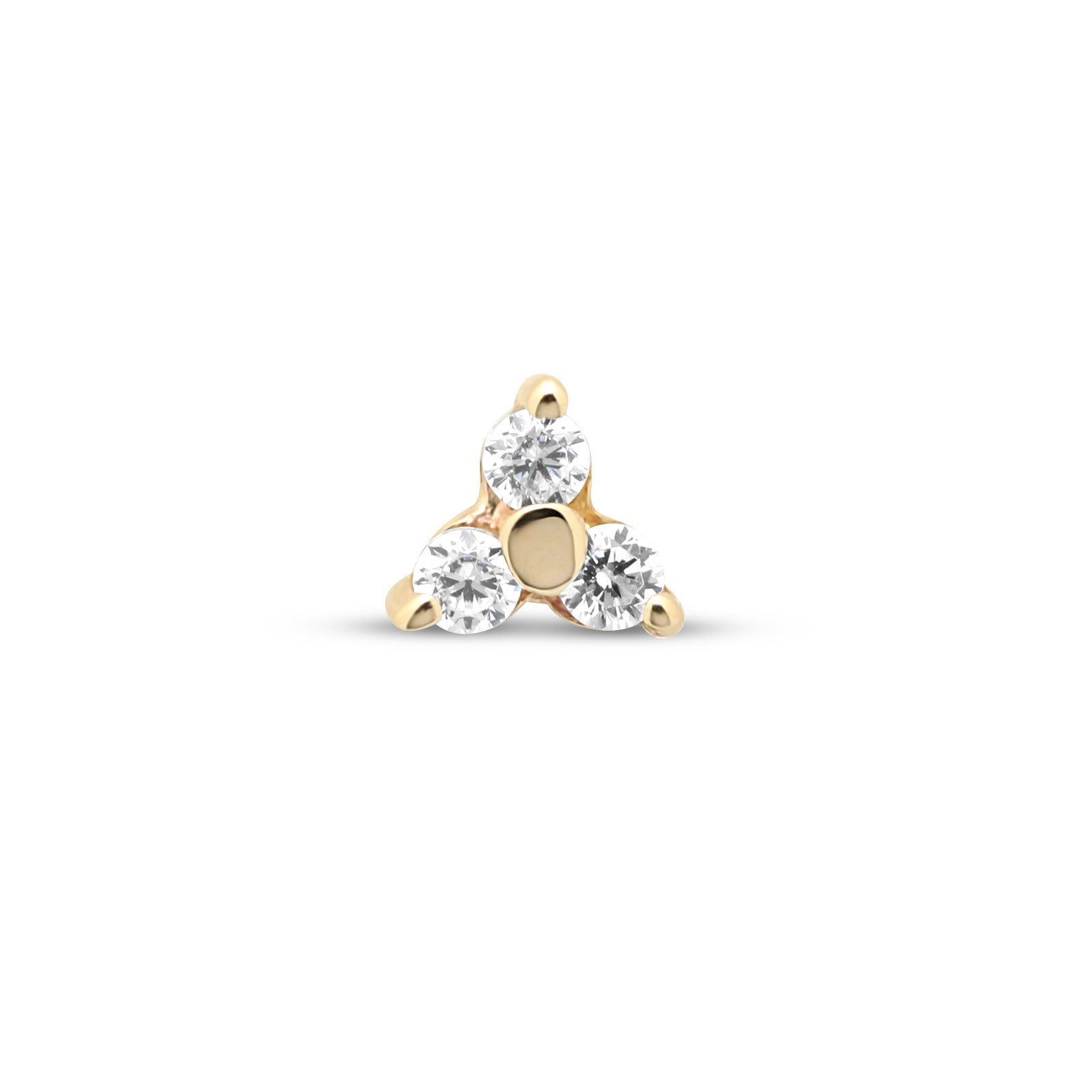 14kt Yellow Gold Flatback - Trio Crystal