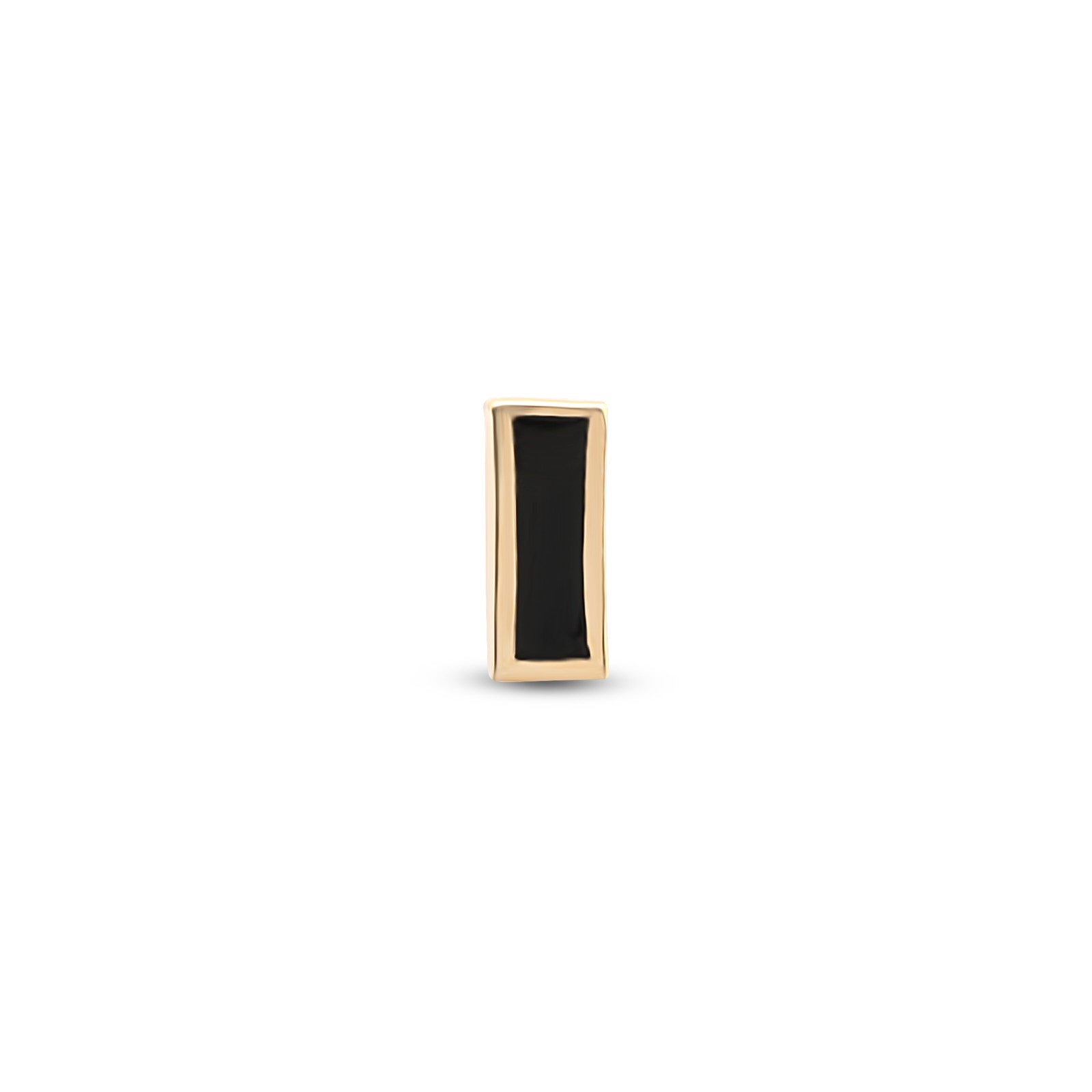 14kt Gold Flatback - Black Baguette