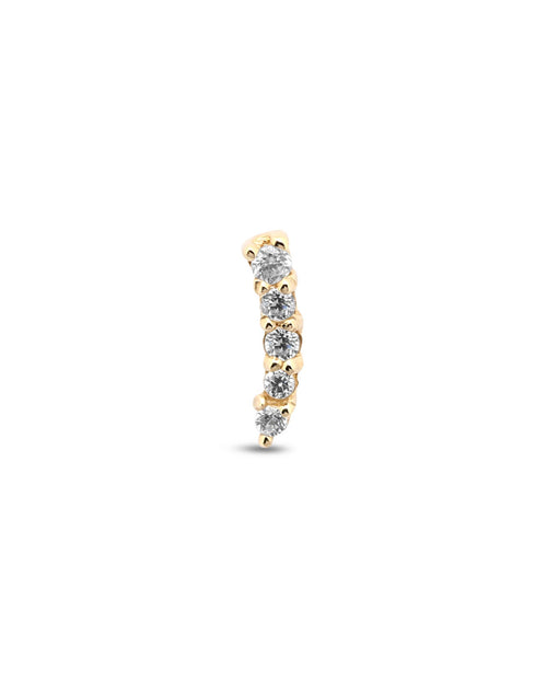 14kt Gold - Curved Jewelled Bar