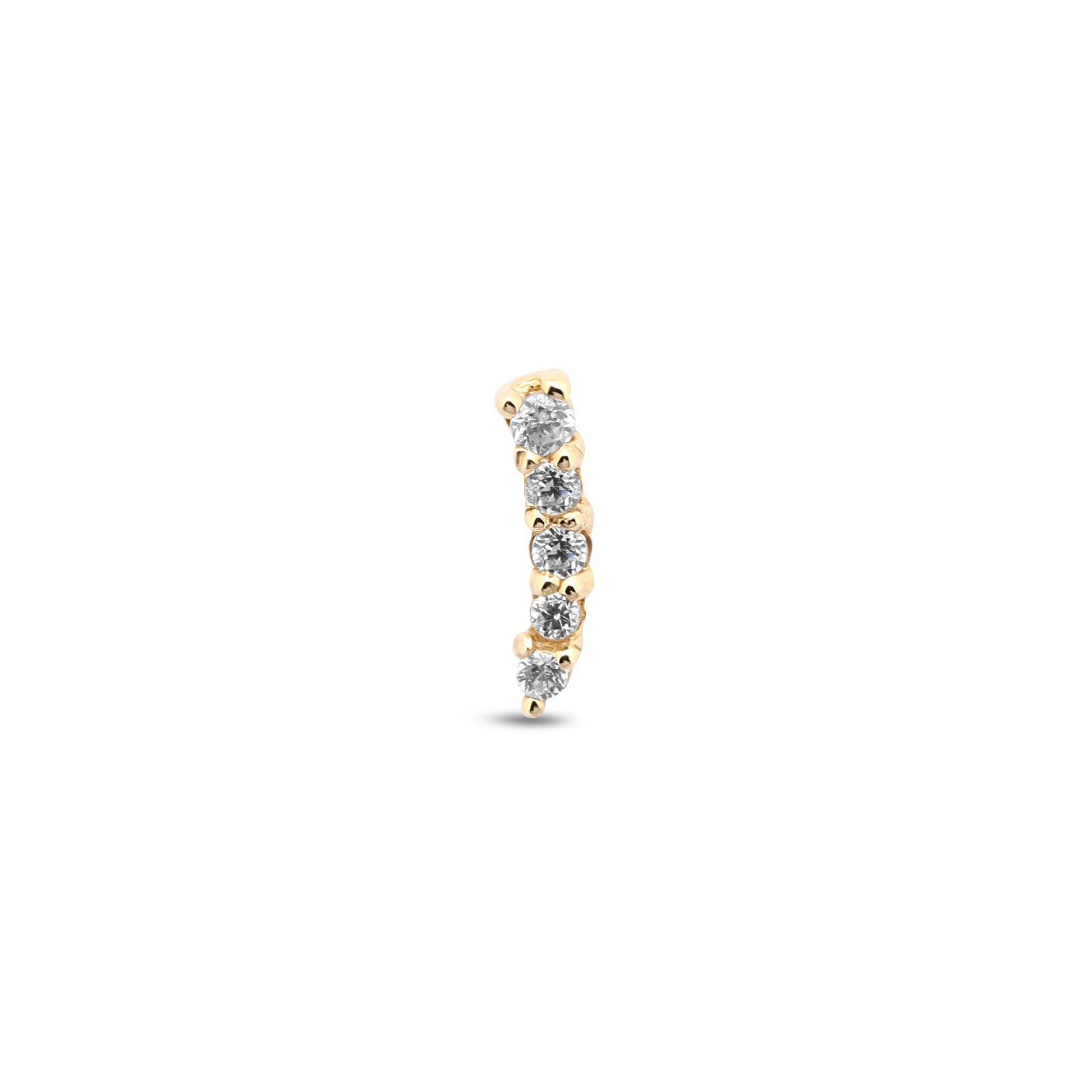 14kt Gold - Curved Jewelled Bar