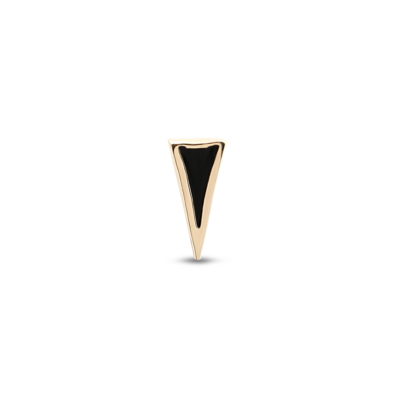 14kt Gold Flatback  - Black Spike