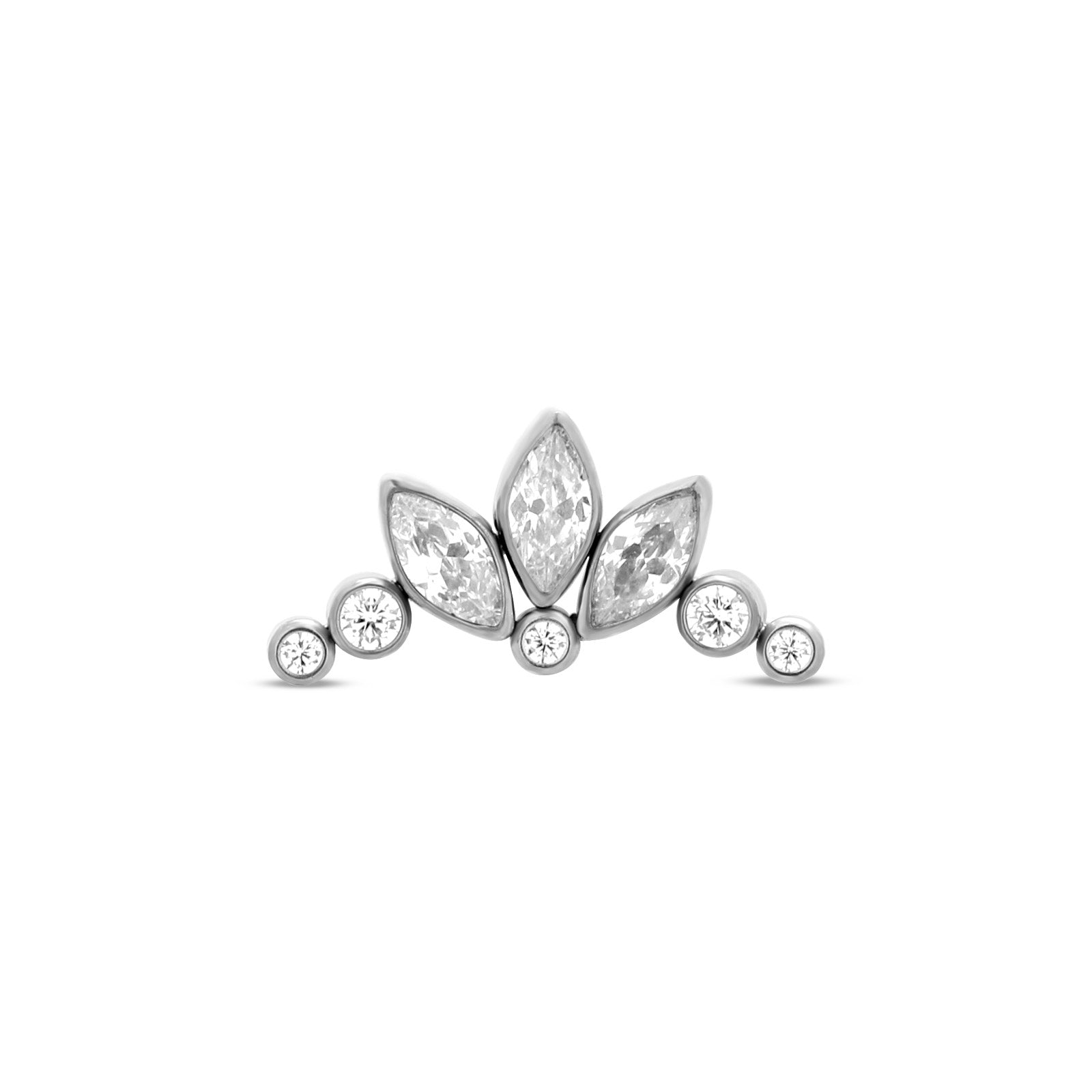 Triple Marquise with 5 Round Stones Flatback