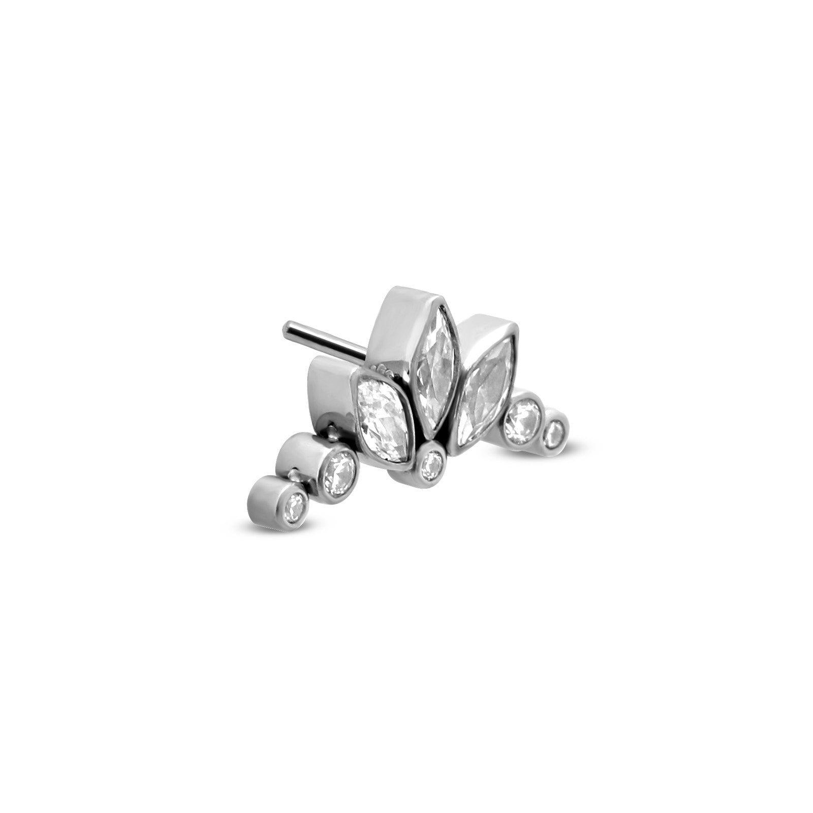 Triple Marquise with 5 Round Stones Flatback