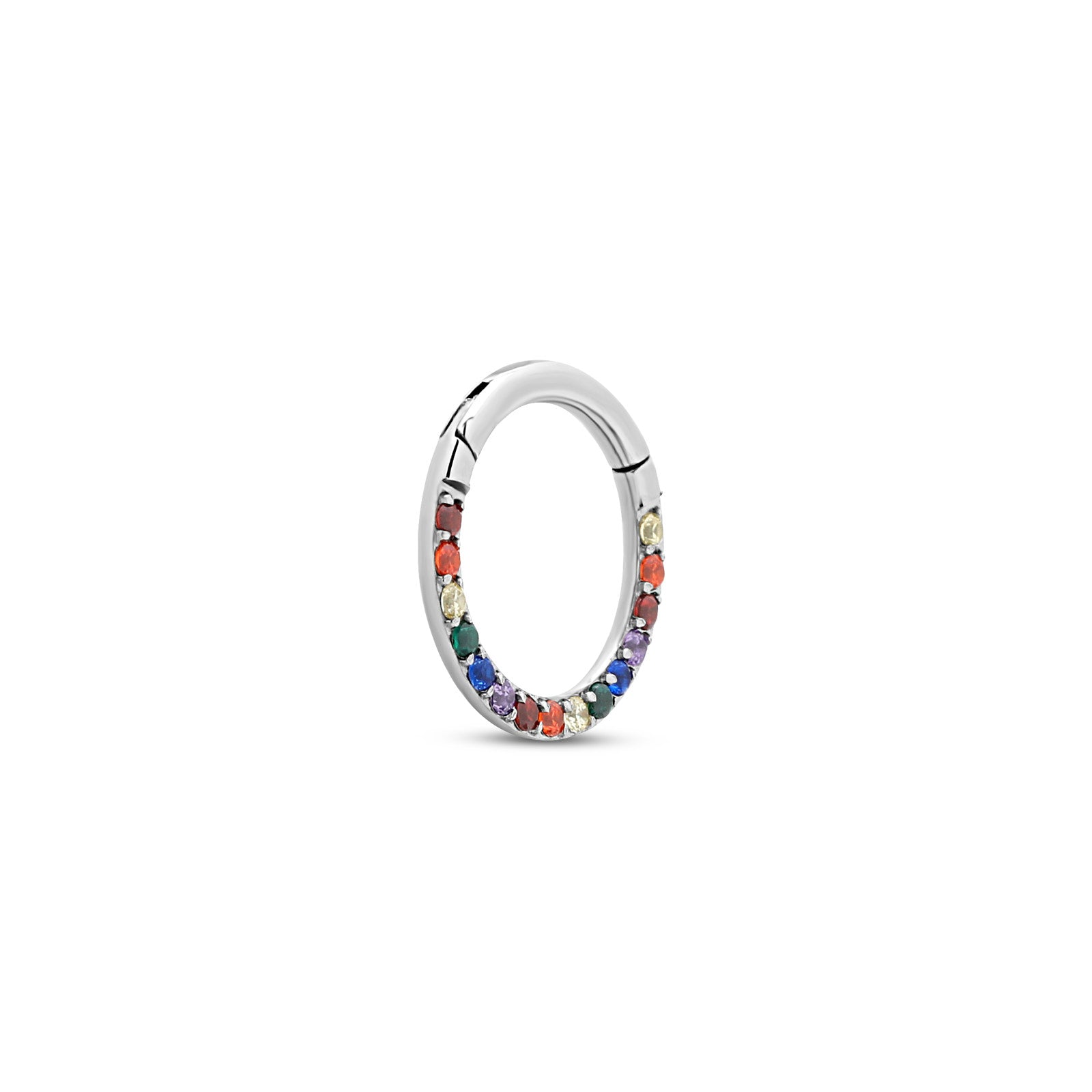 Forward Facing Hinged Jewelled Segment Rainbow Colour