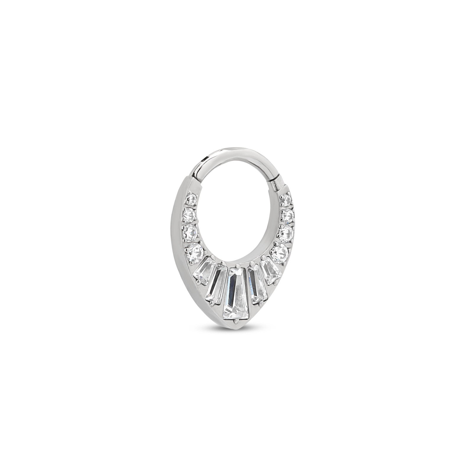 Jewelled Hinged Ring With Baguette Jewels