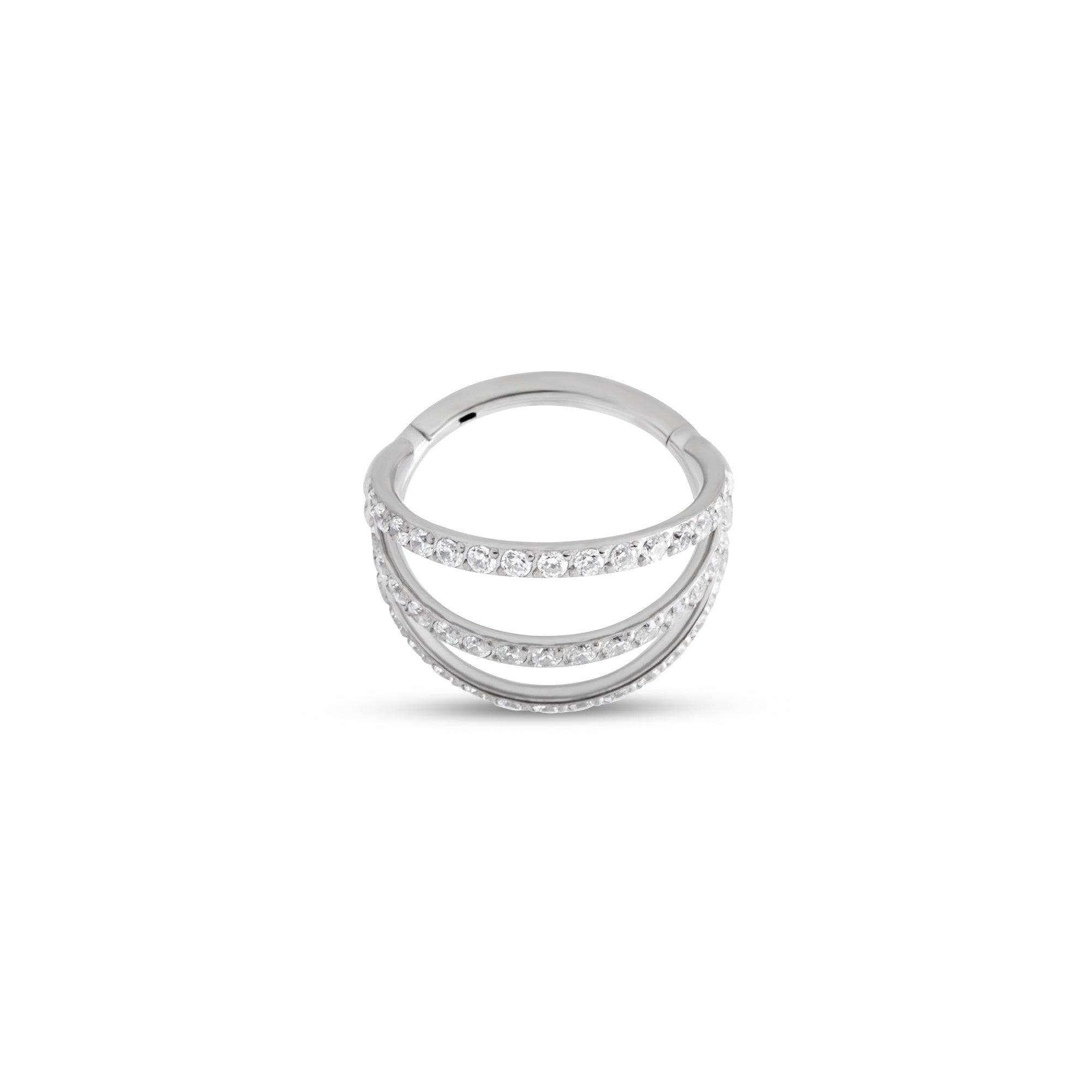 Jewelled Triple Ring Hinged Ring