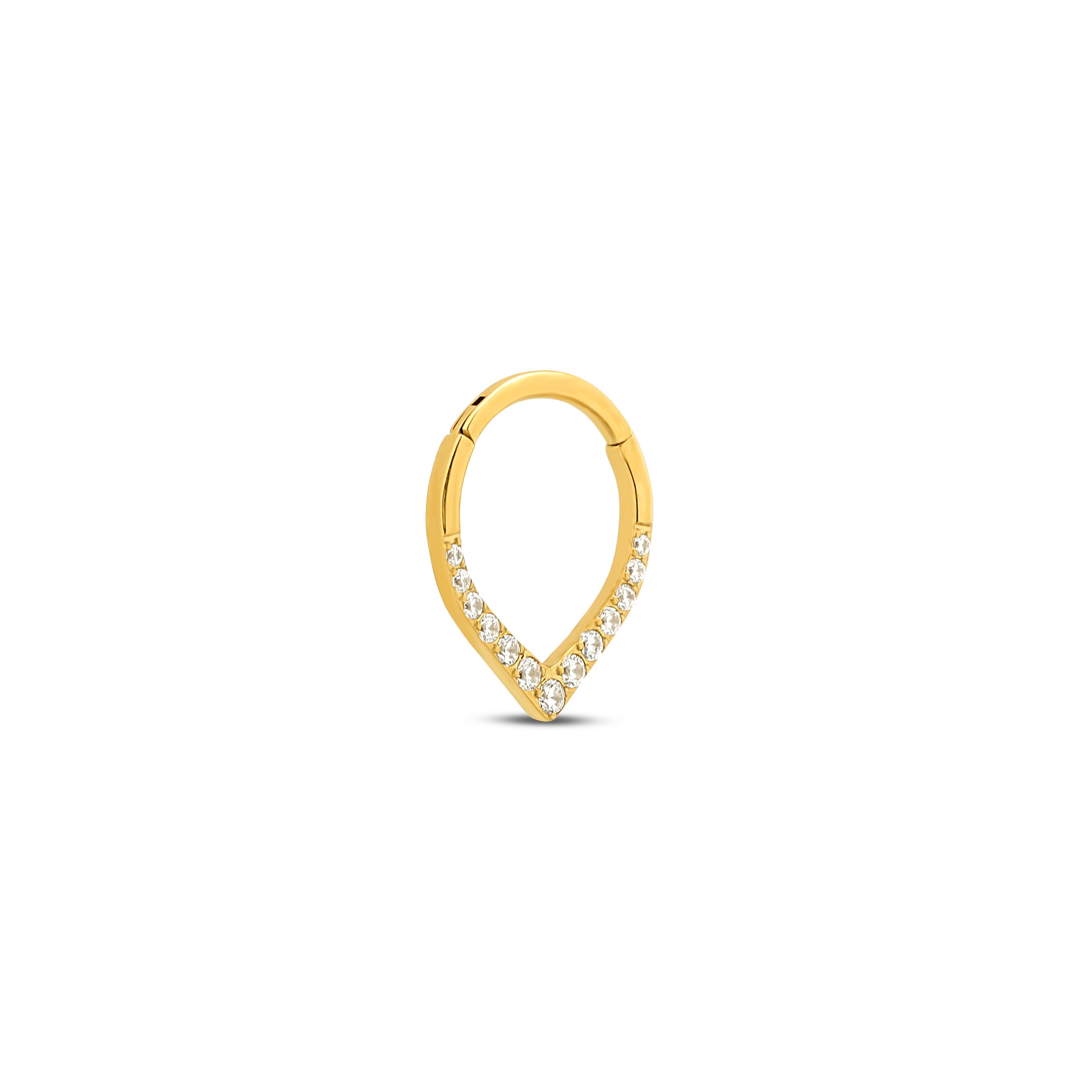 18k V-Gold Tear Hinged Ring