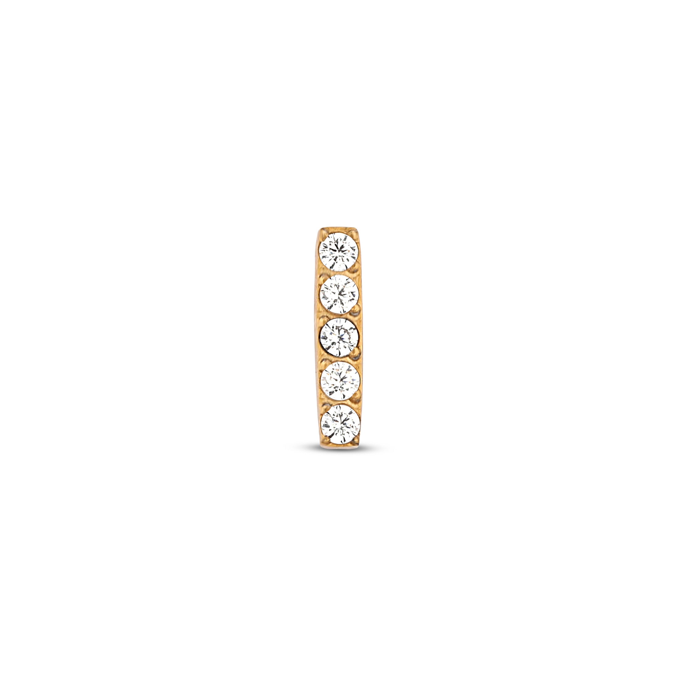 18k V-Gold Jewelled 5 Stone Bar Flatback