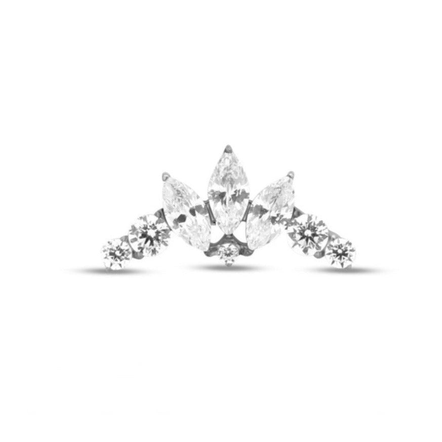 Triple Marquise with Stones Prong Set Flatback