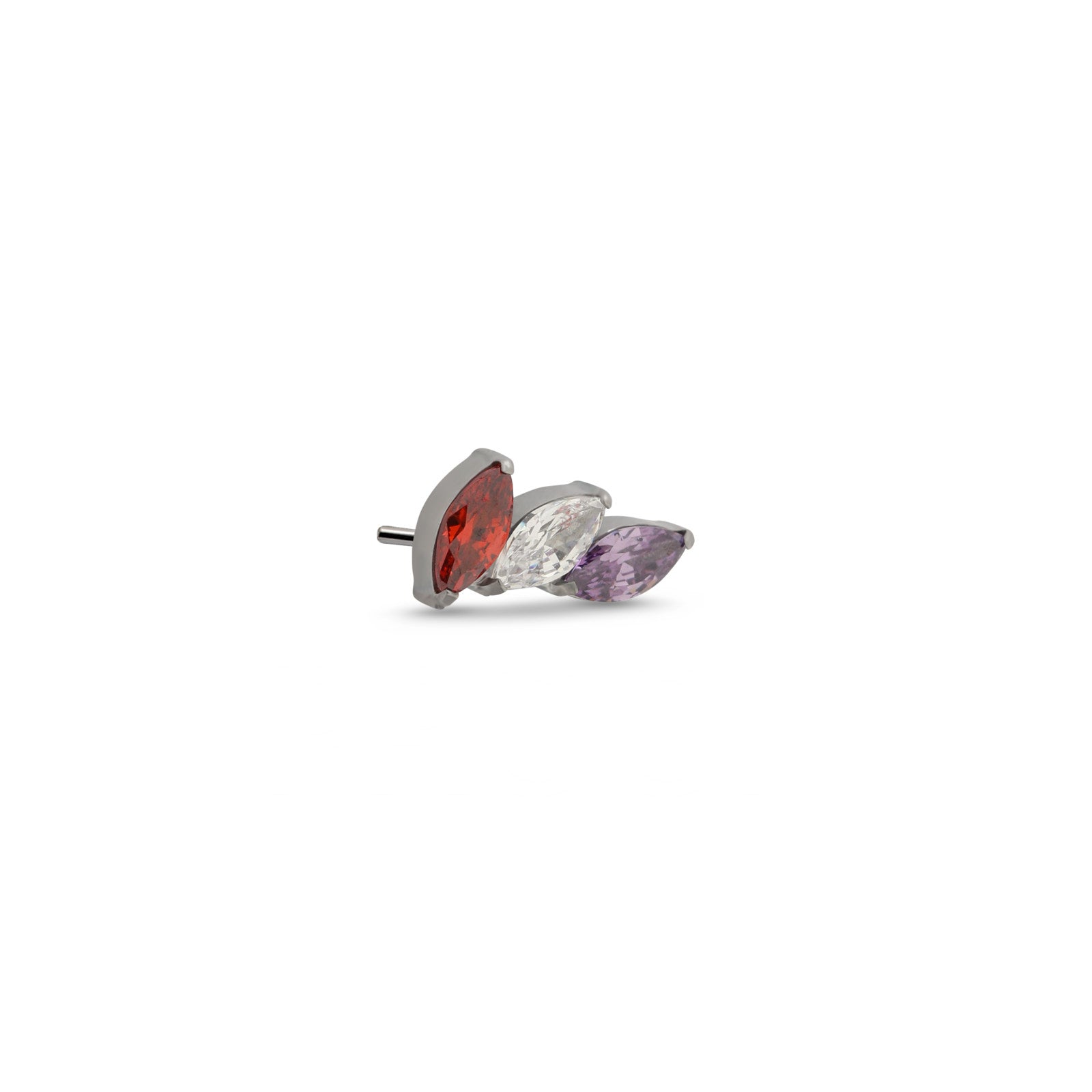 Trio Marquise - Red, Clear, Purple Flatback