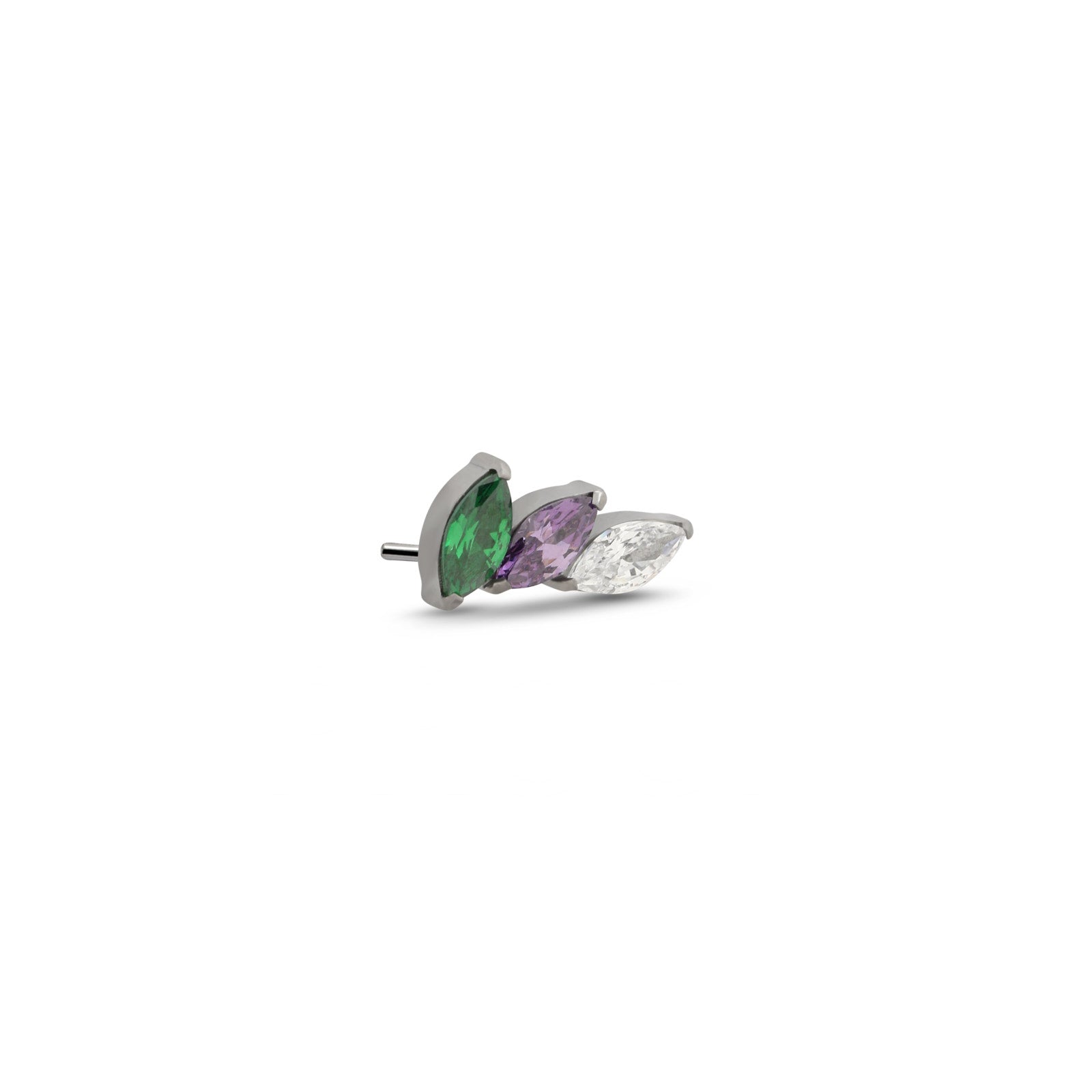 Trio Marquise - Green, Purple, Clear Flatback