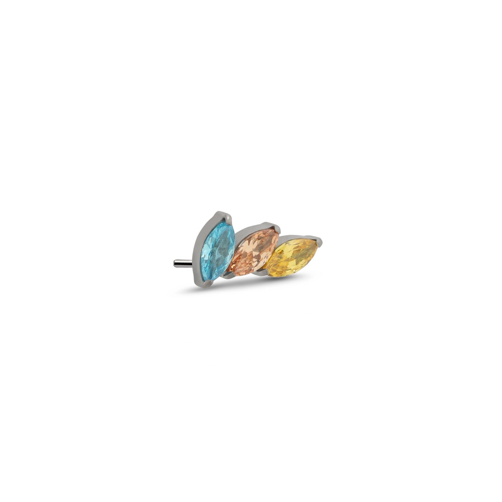 Trio Marquise - Aqua, Orange, Yellow Flatback