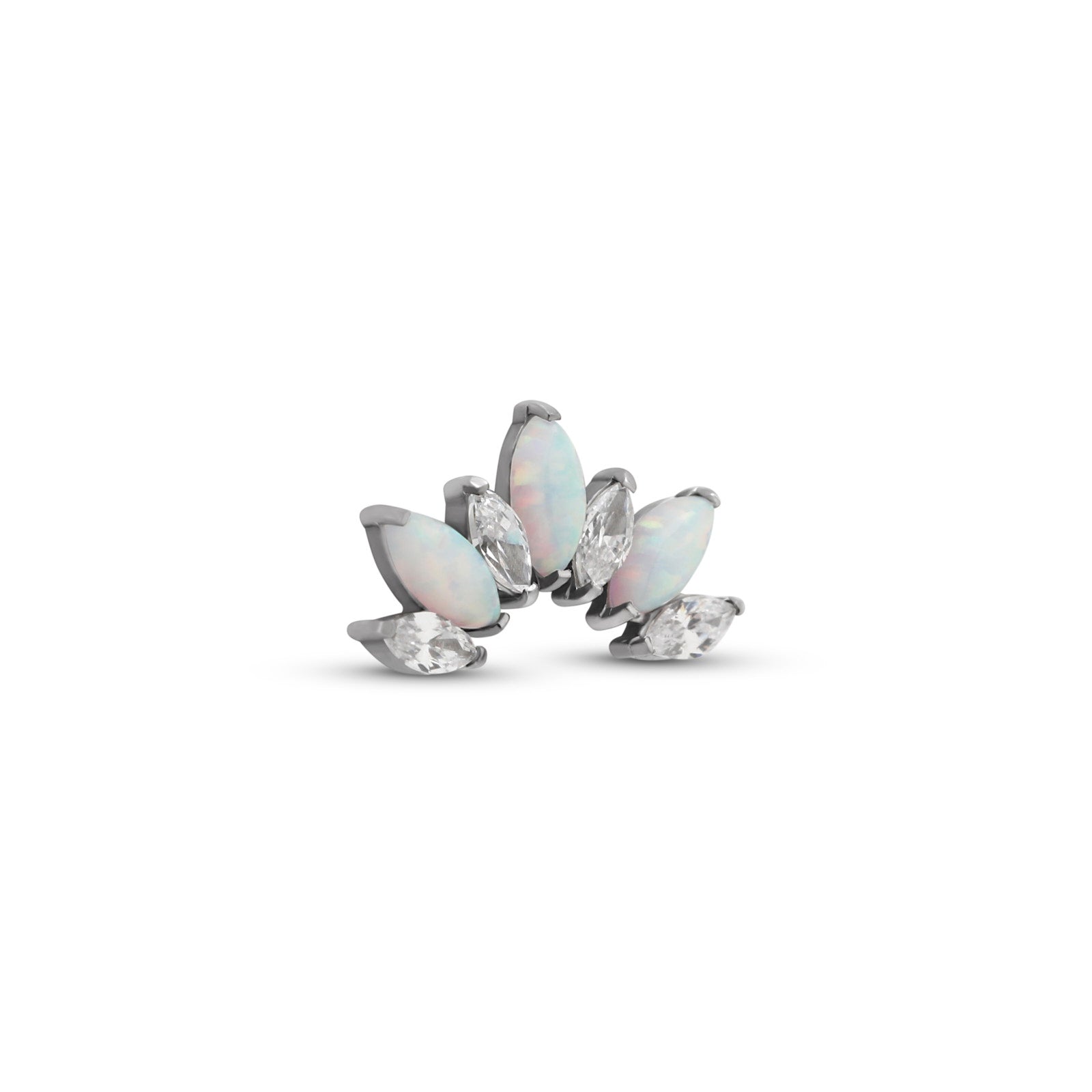 Crystal and Opal Jewelled Crown Flatback