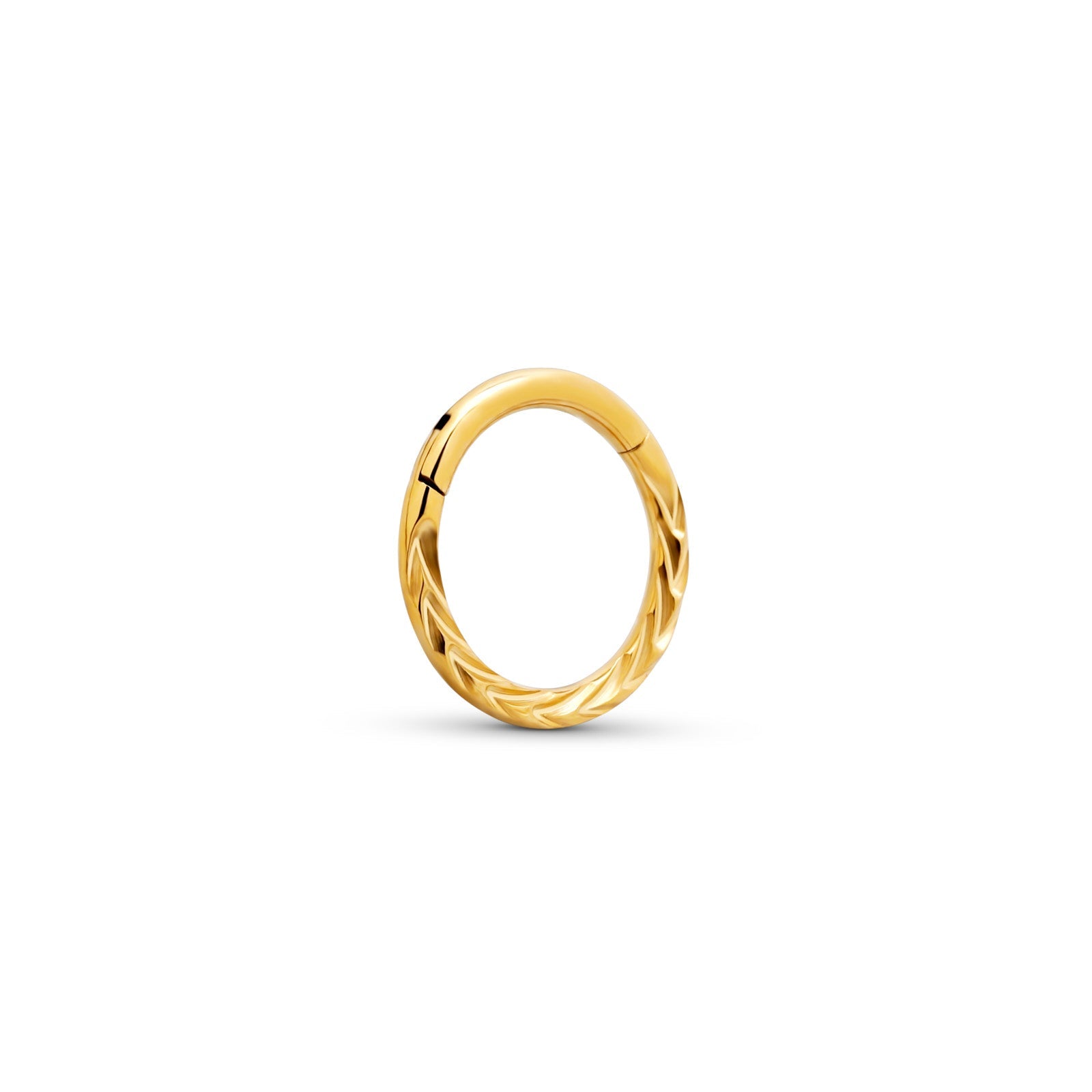 18k V-Gold Carved Hinged Ring