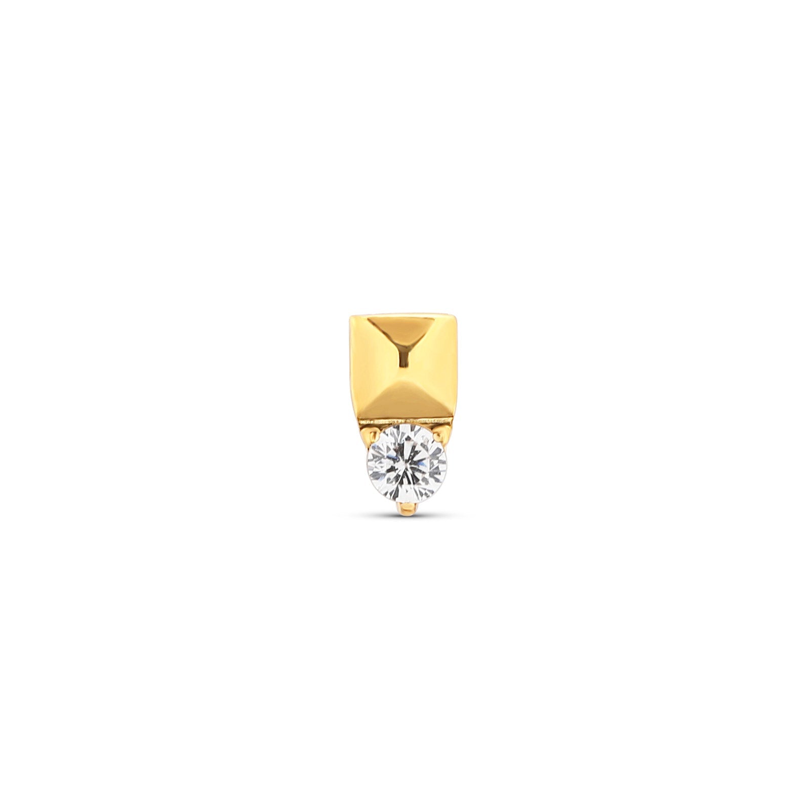 18k V-Gold Jewelled Pyramid Flatback