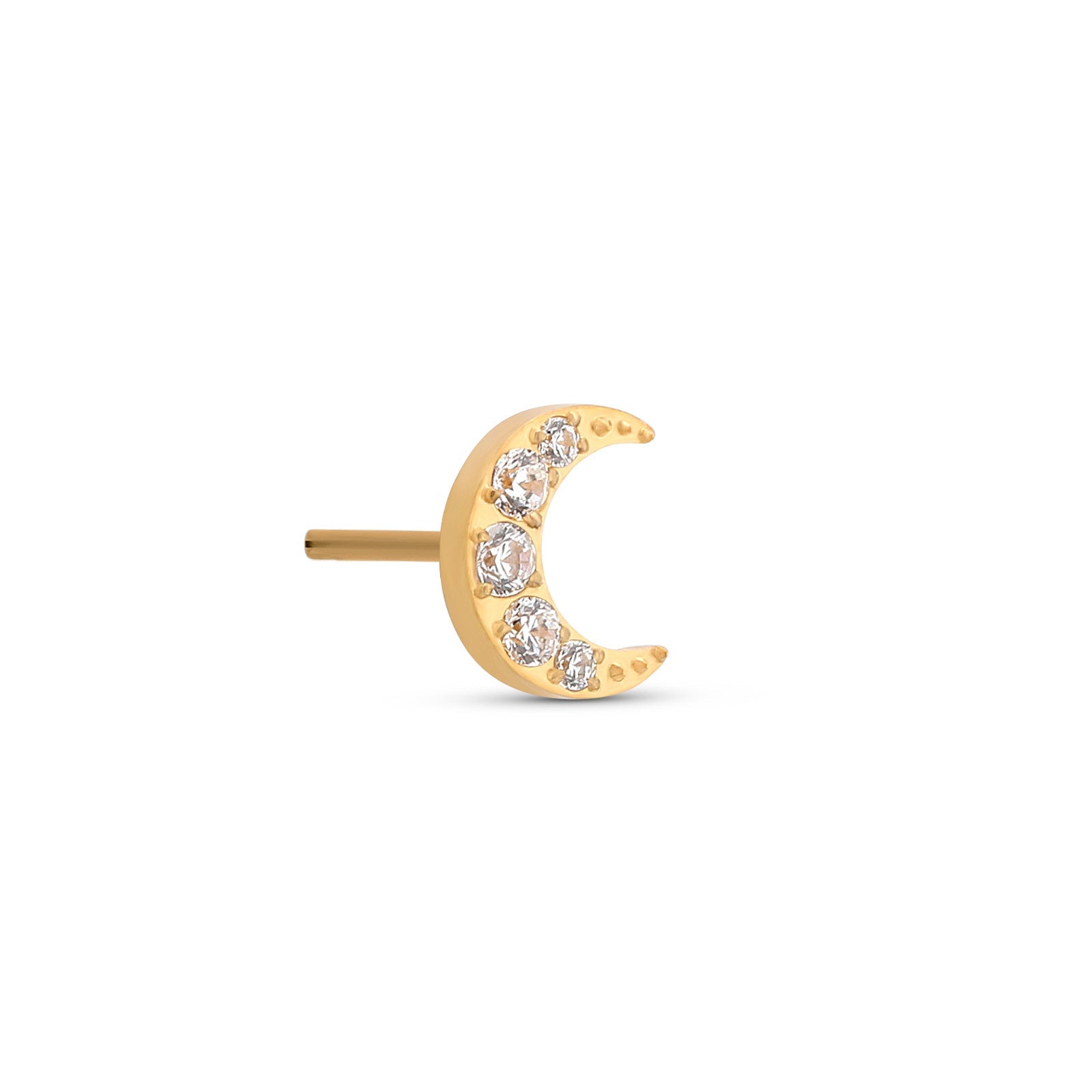 18k V-Gold Jewelled Moon Flatback