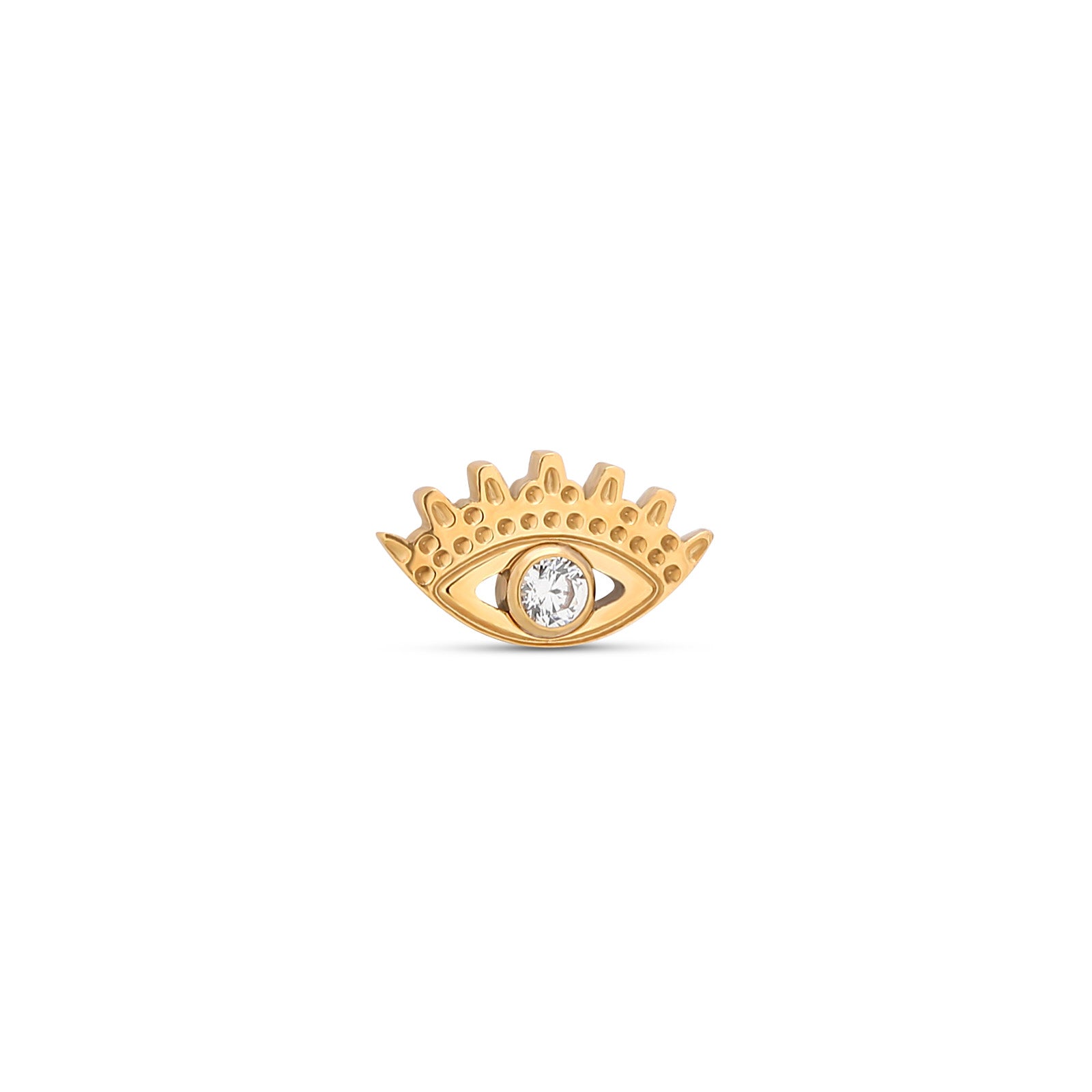 18k V-Gold Jewelled Eye Flatback