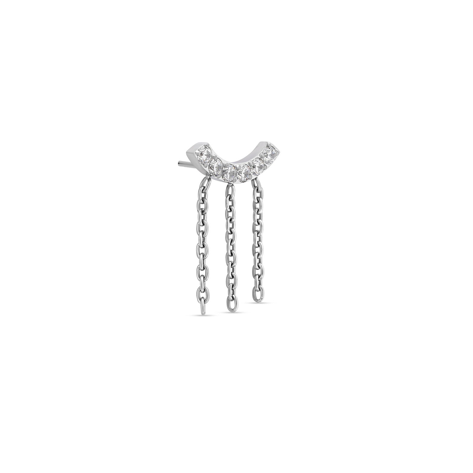 Jewelled U Bar With Chains Flatback