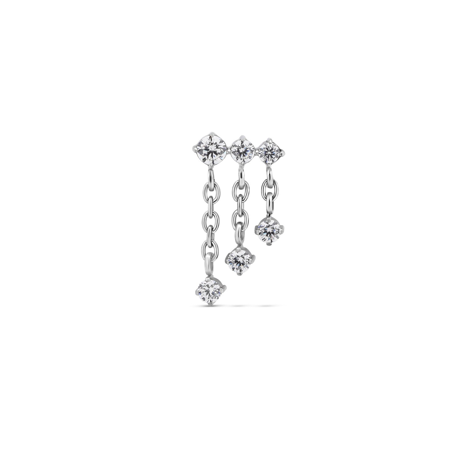6 Crystals with Cable Chains flatback