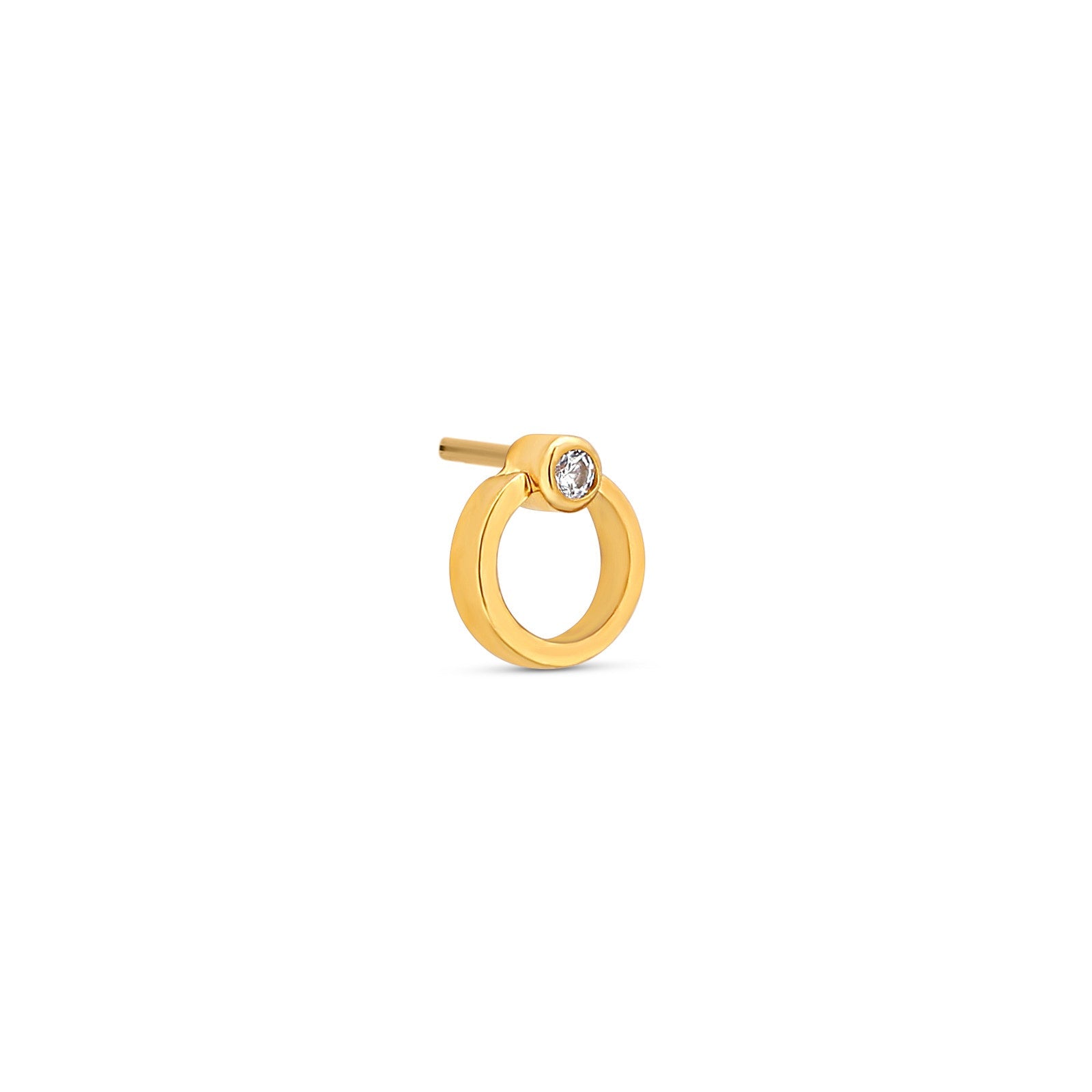 18k V-Gold Ring With 2.5mm Jewel Flatback