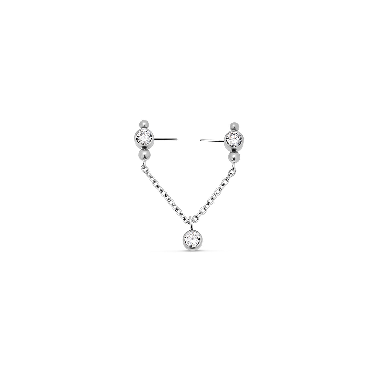 Cluster with Crystal chain nipple bar