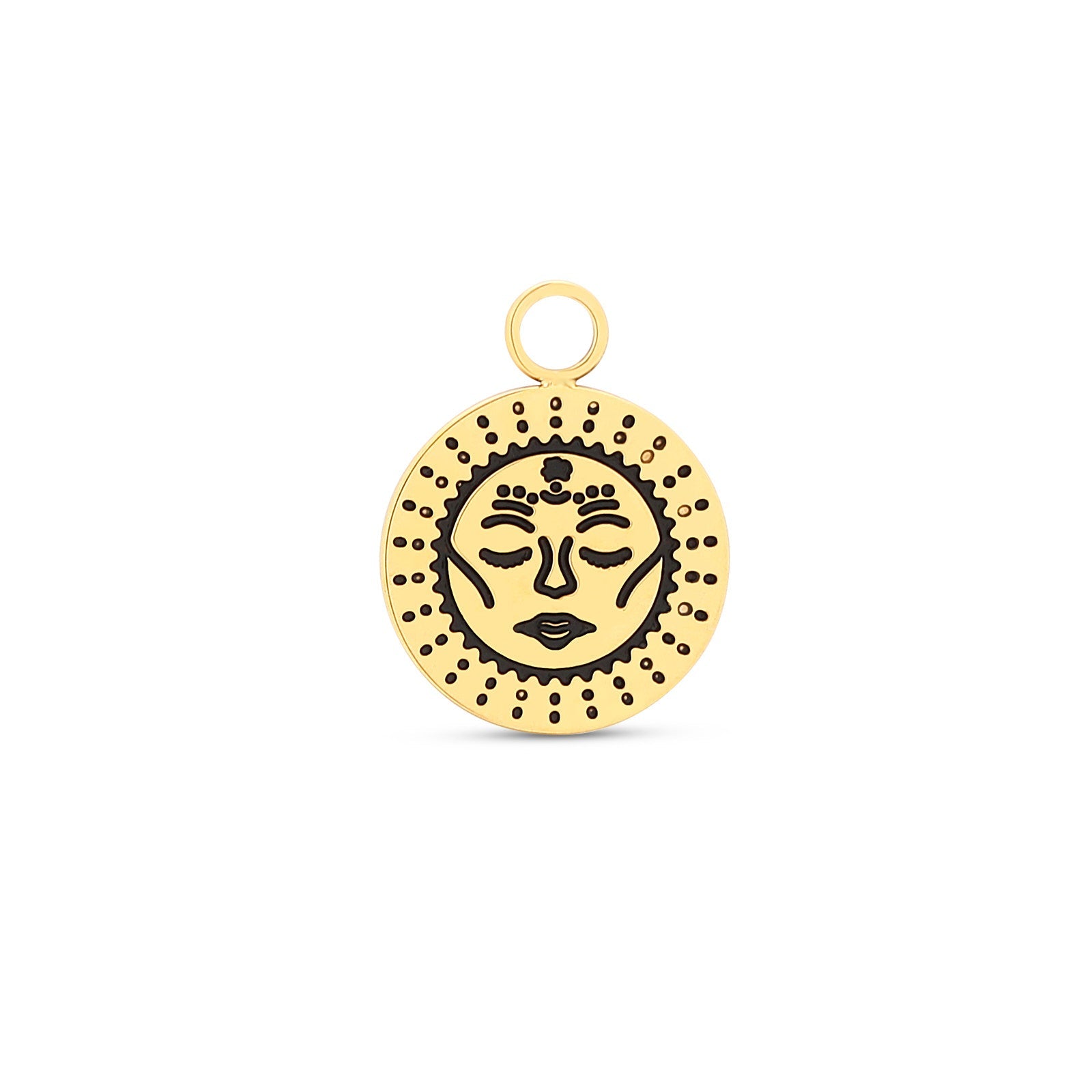 18k V-Gold Pendant Sun Face Charm