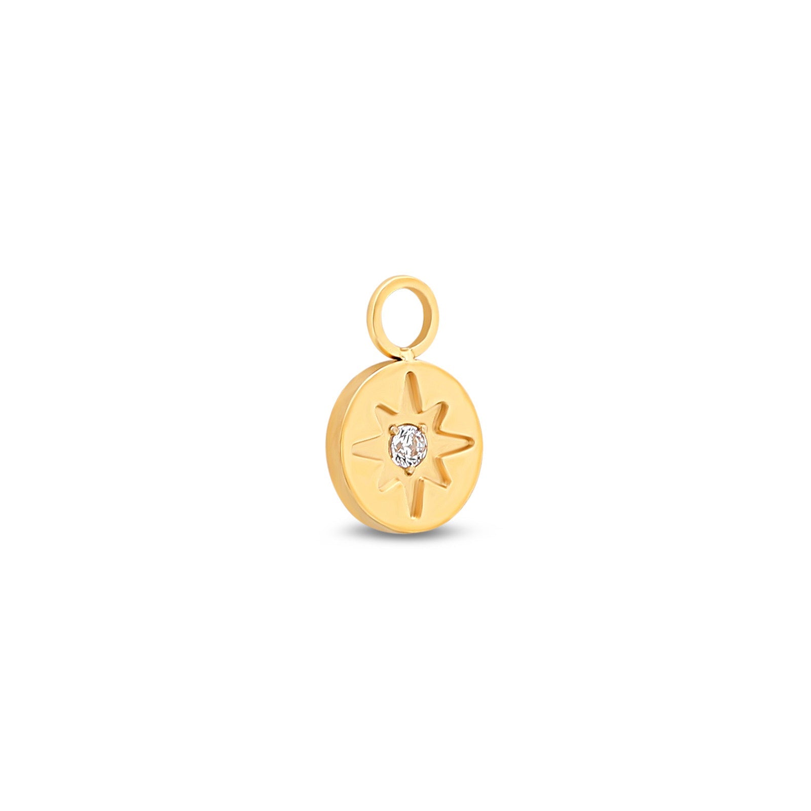 18k V-Gold Pendant Jewelled Star Charm