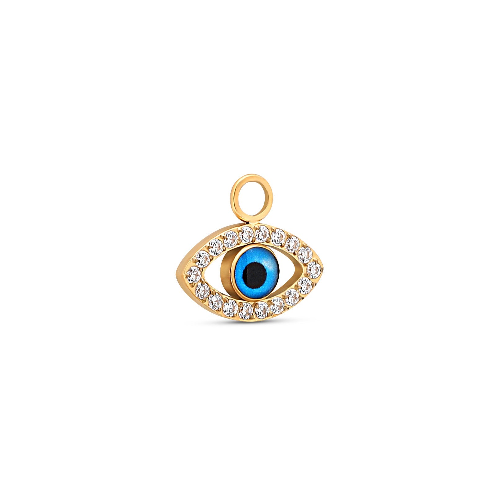 18k V-Gold Crystal Eye Charm