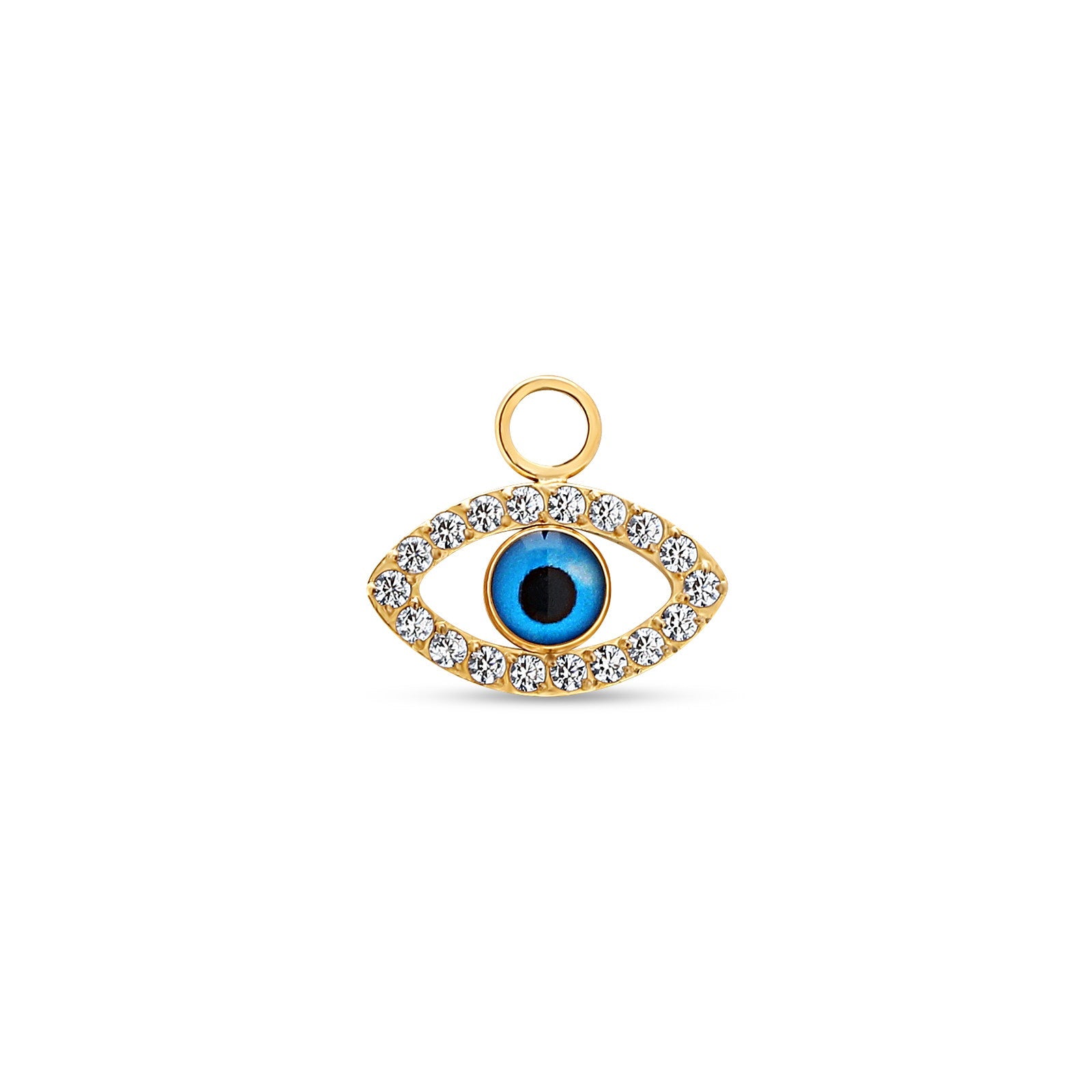18k V-Gold Crystal Eye Charm