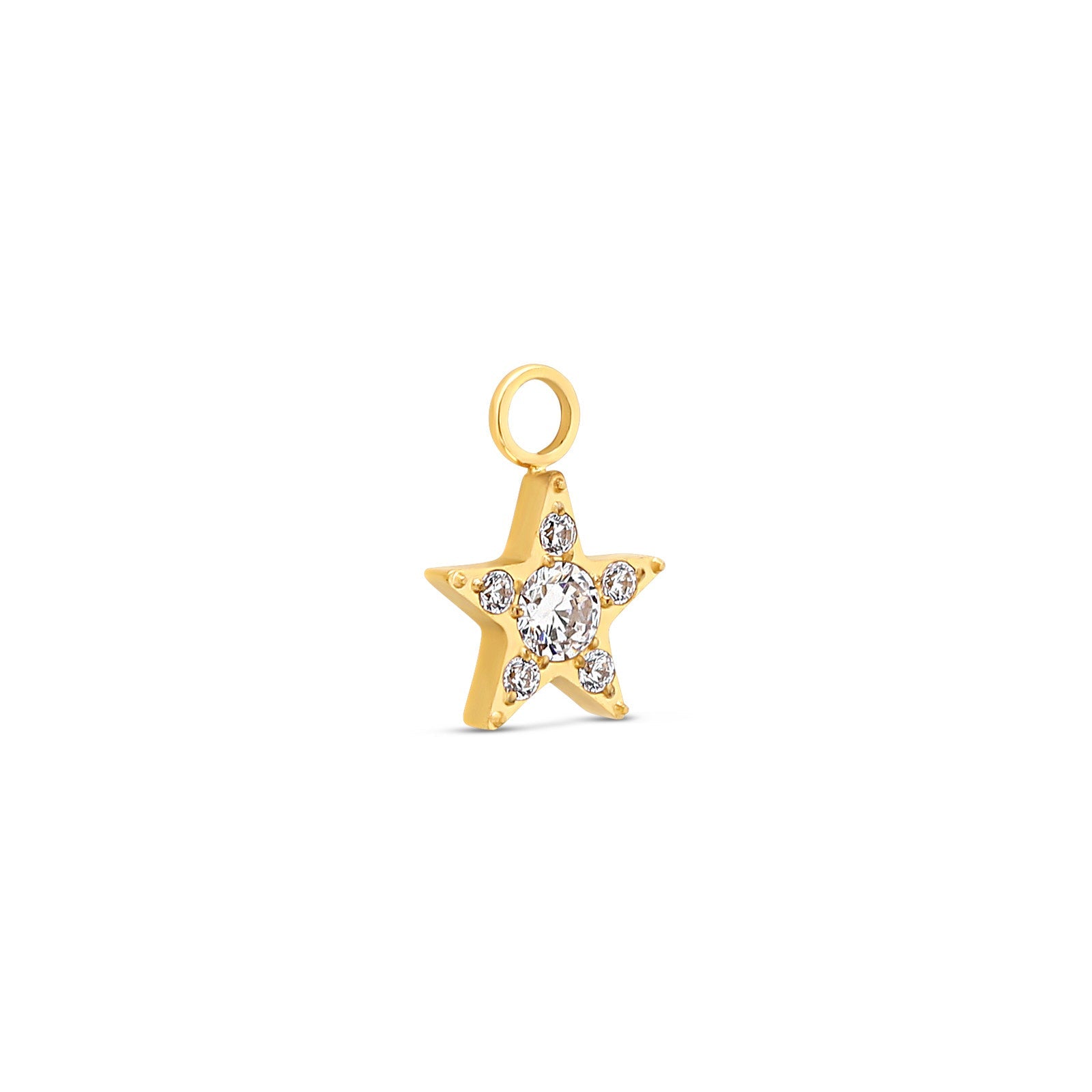 18k V-Gold Crystal Star Charm