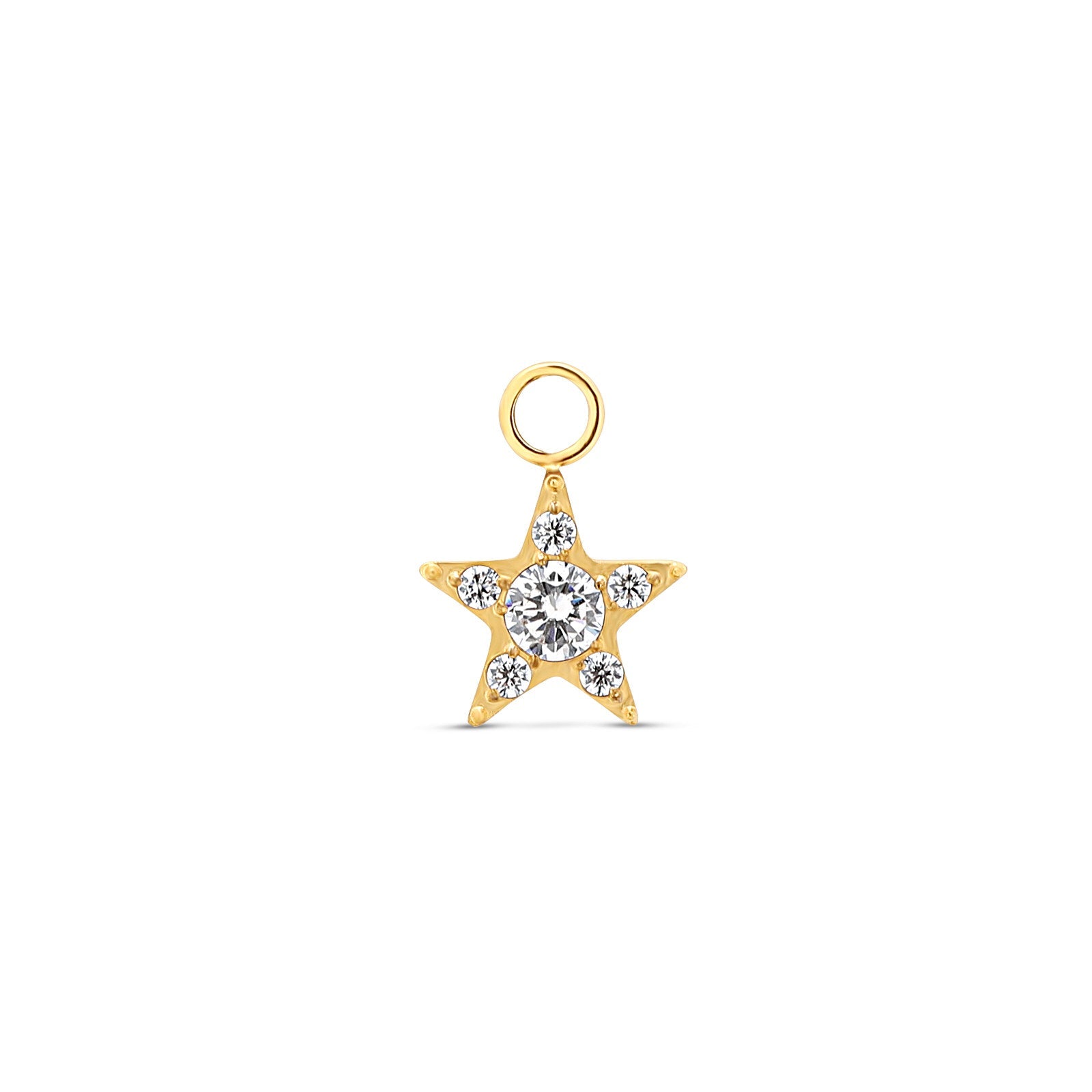 18k V-Gold Crystal Star Charm