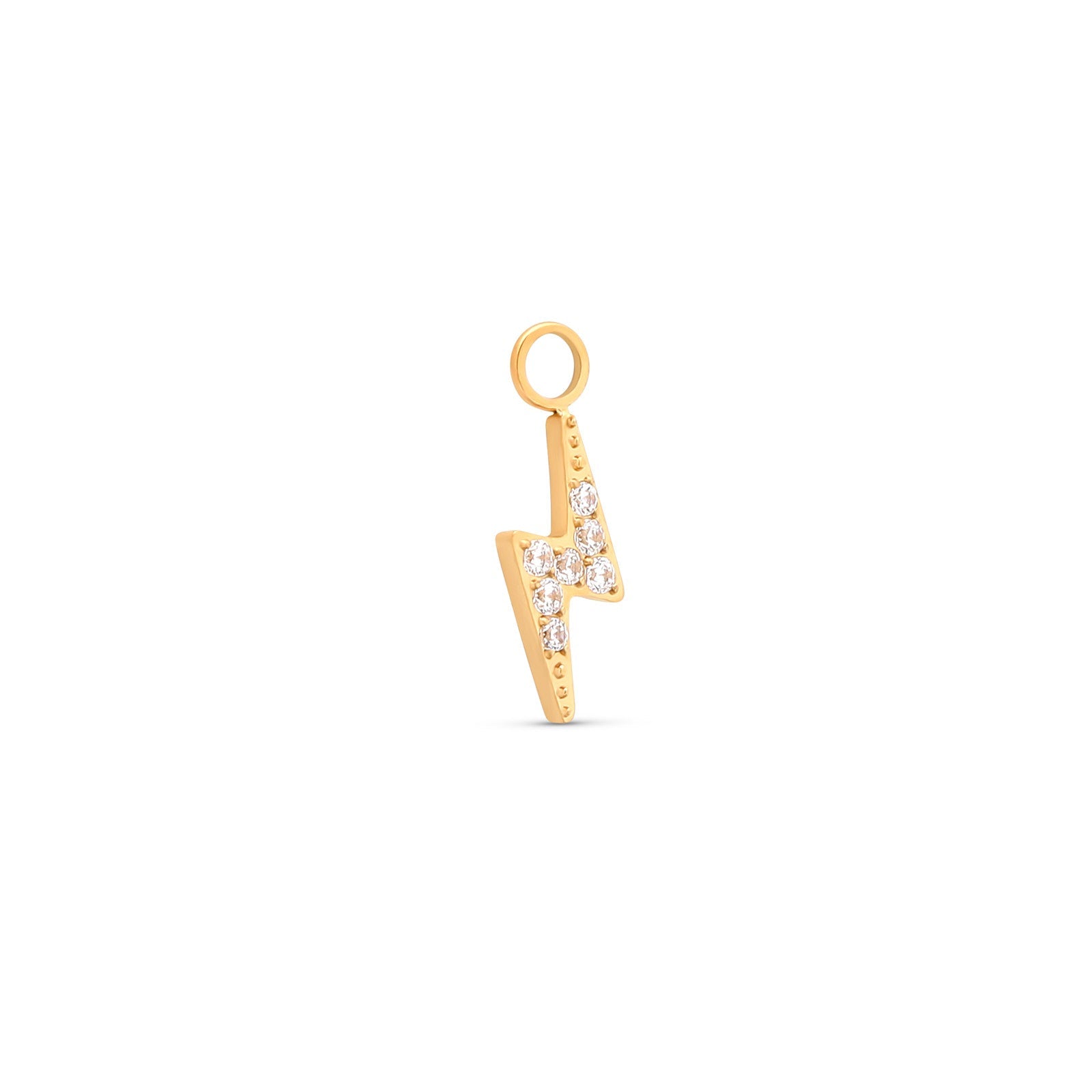 18k V-Gold Crystal Lightning Bolt Charm