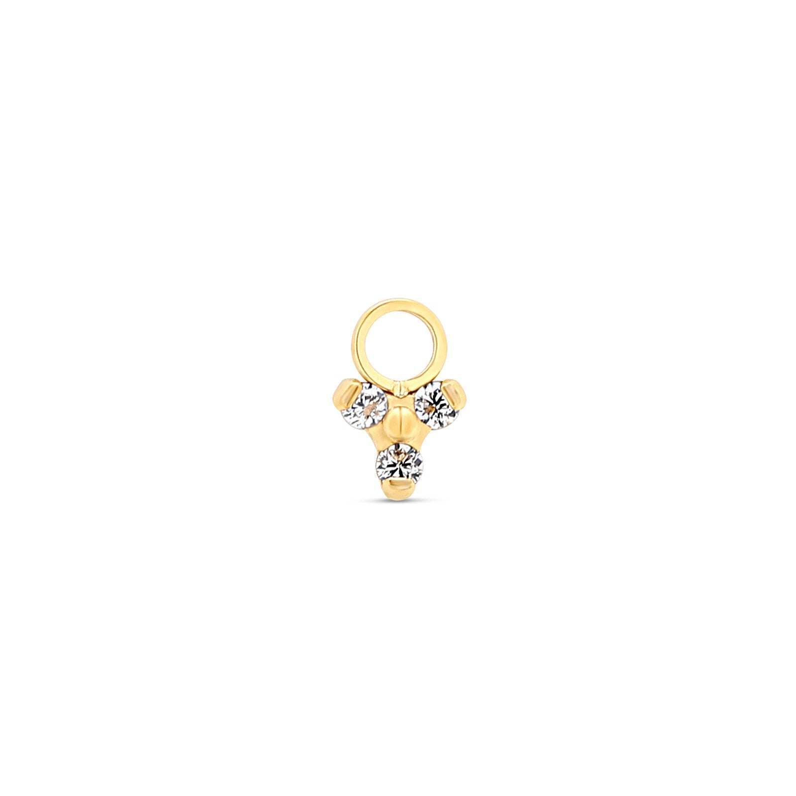 18k V-Gold Crystal Trio Charm