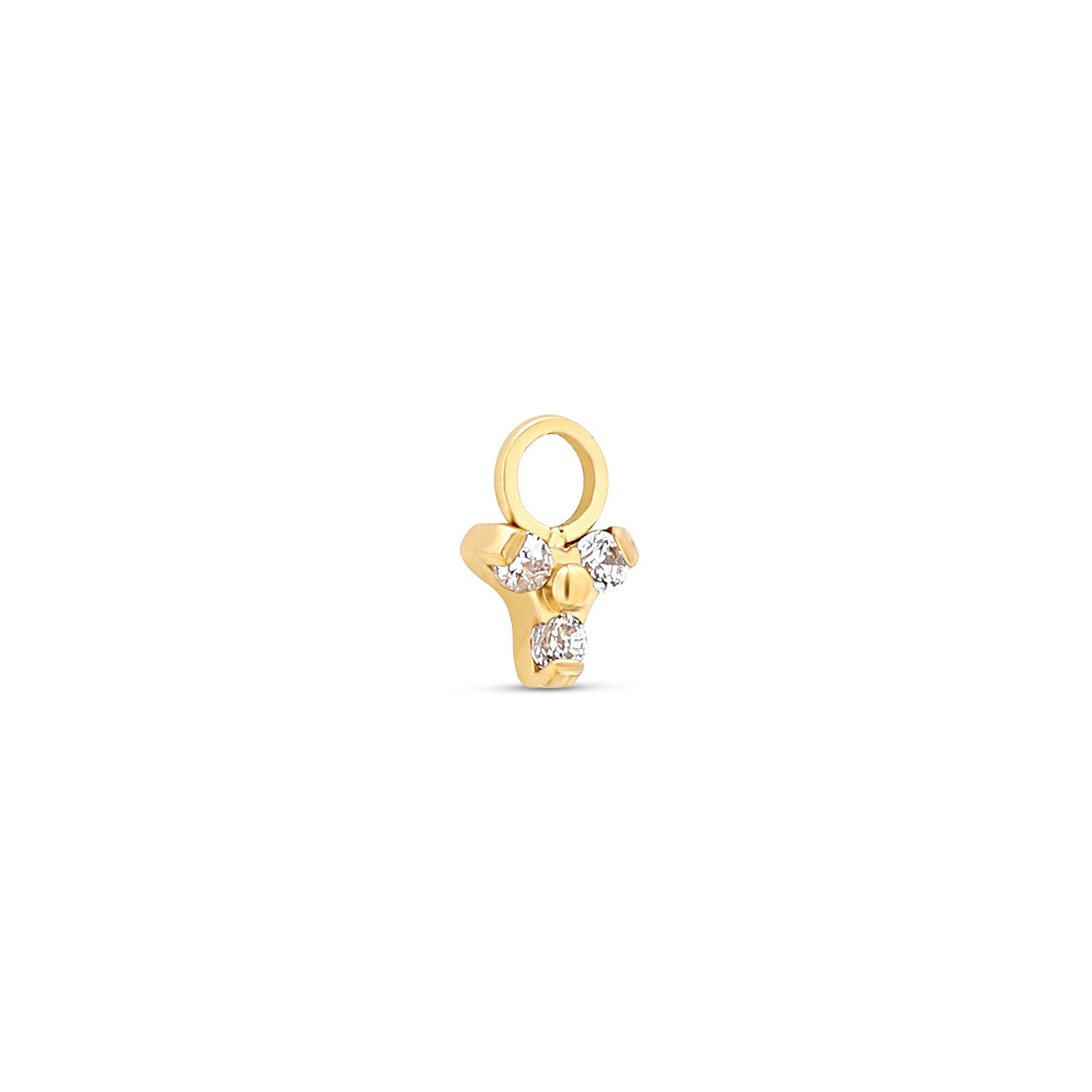 18k V-Gold Crystal Trio Charm