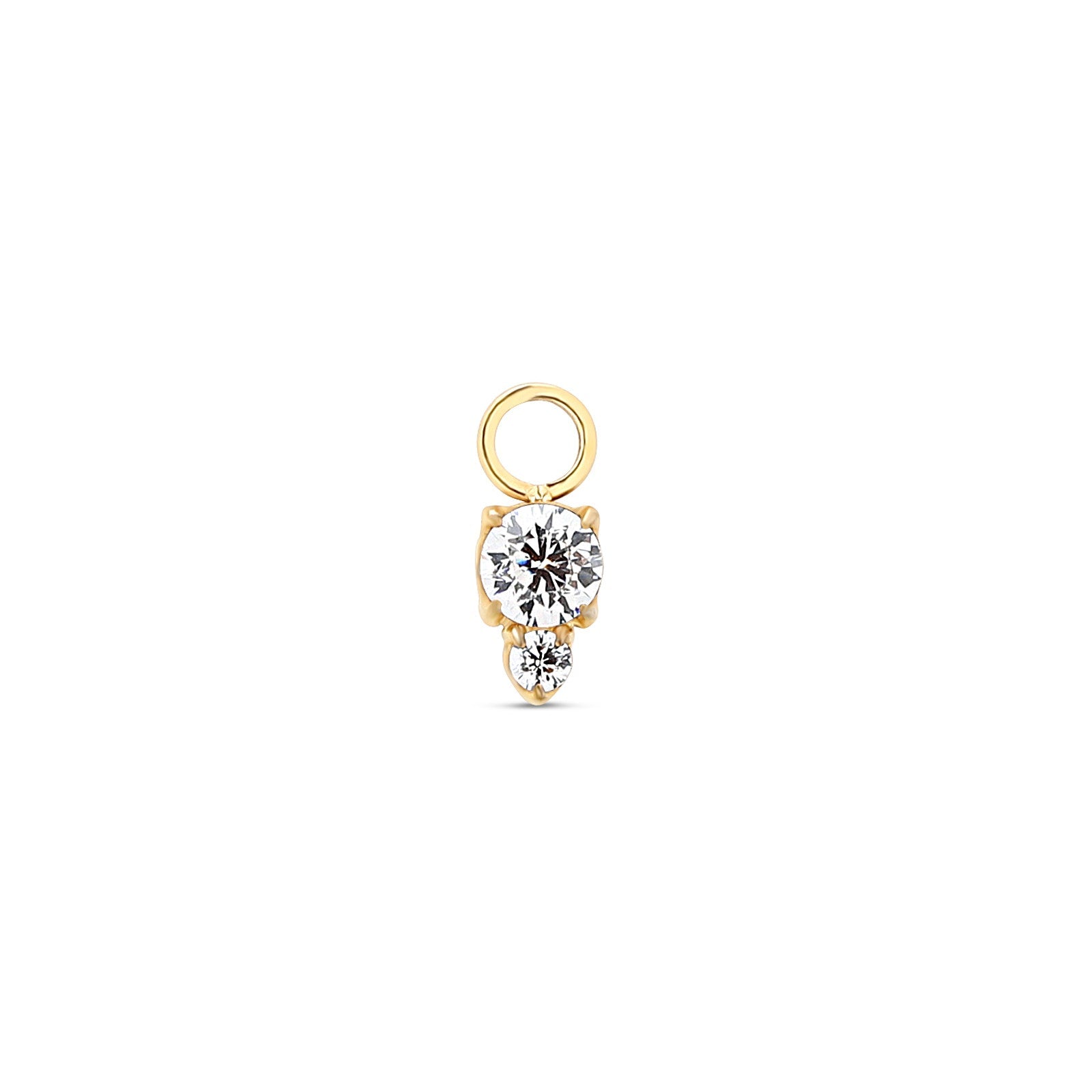 18k V-Gold Double Jewel Charm