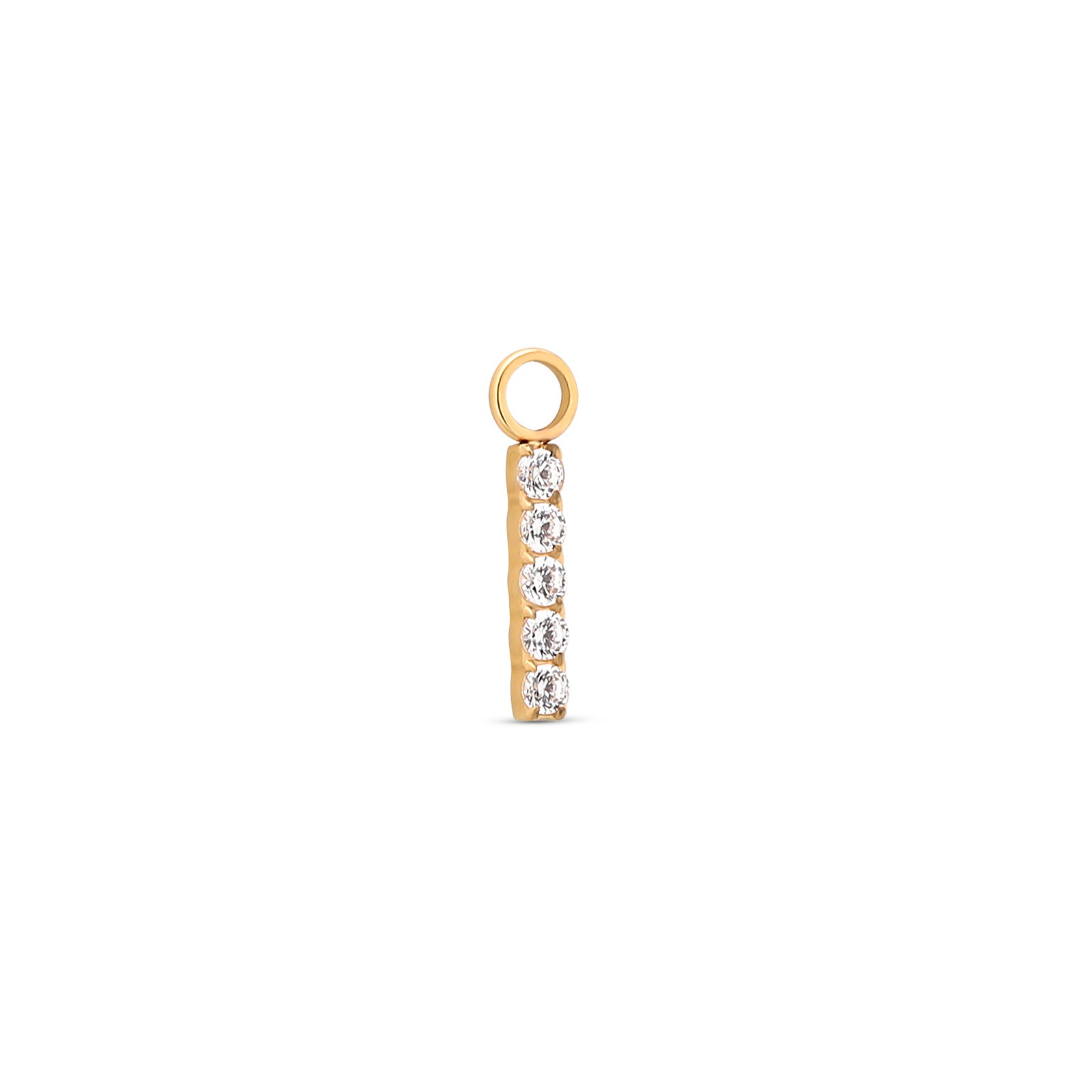 18k V-Gold Jewelled Bar Charm