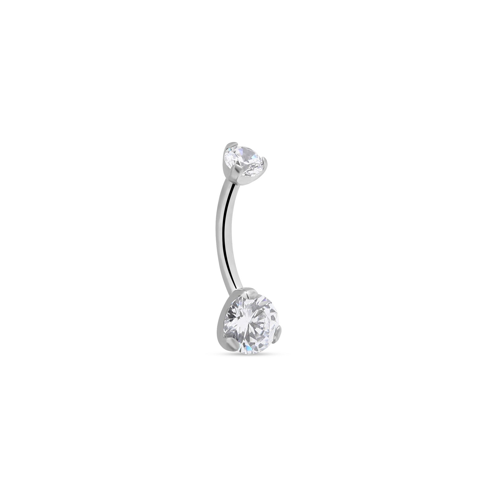 Titanium Mini Prong Set Navel Bar