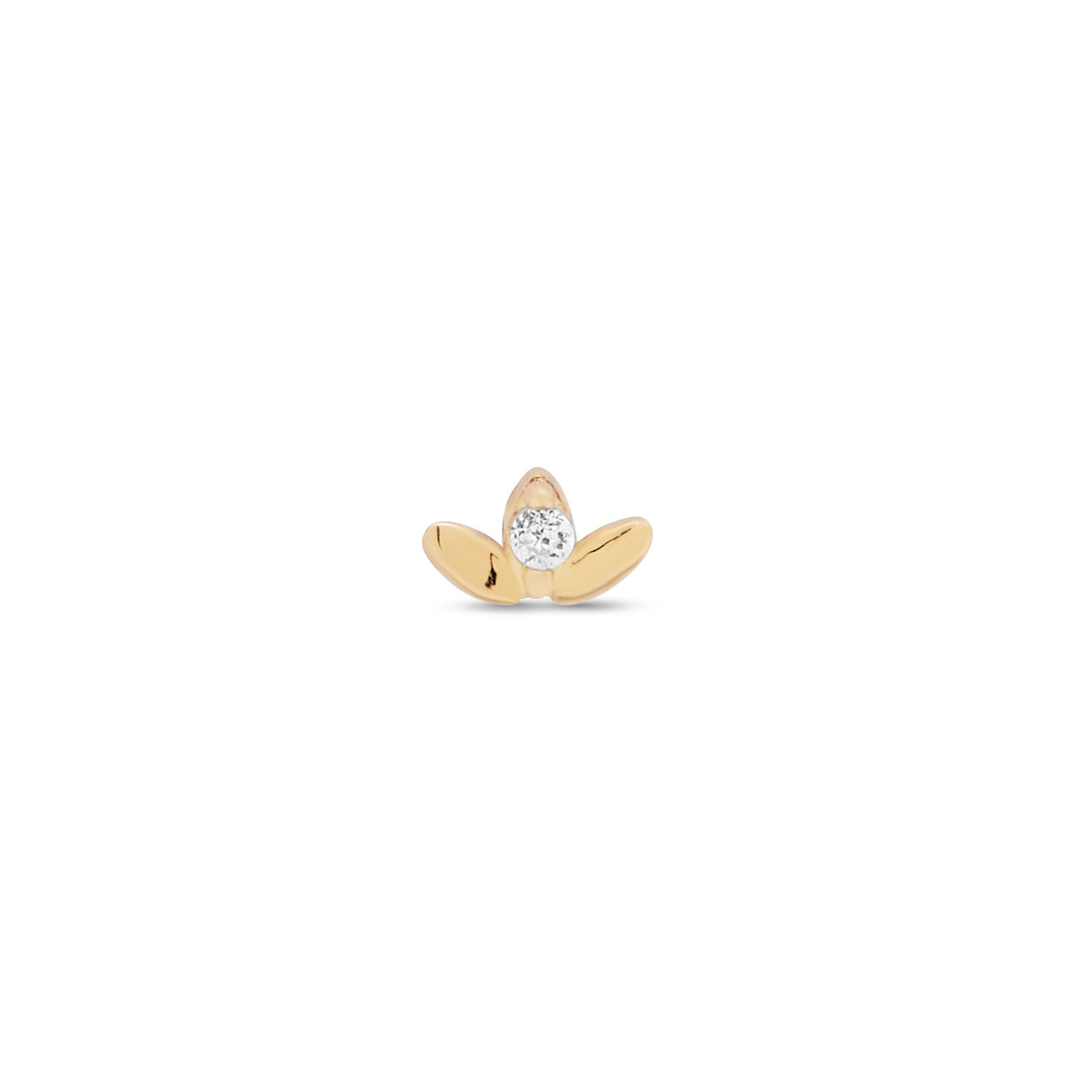 14kt Gold Flatback - 3 Petal Marquise