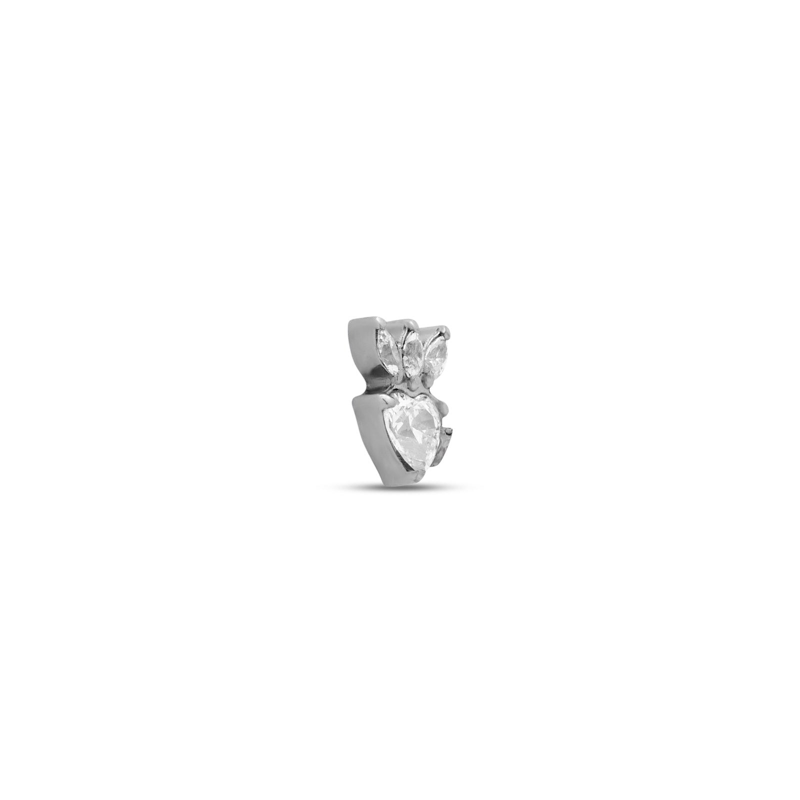 Heart w Trio Marquise Flatback