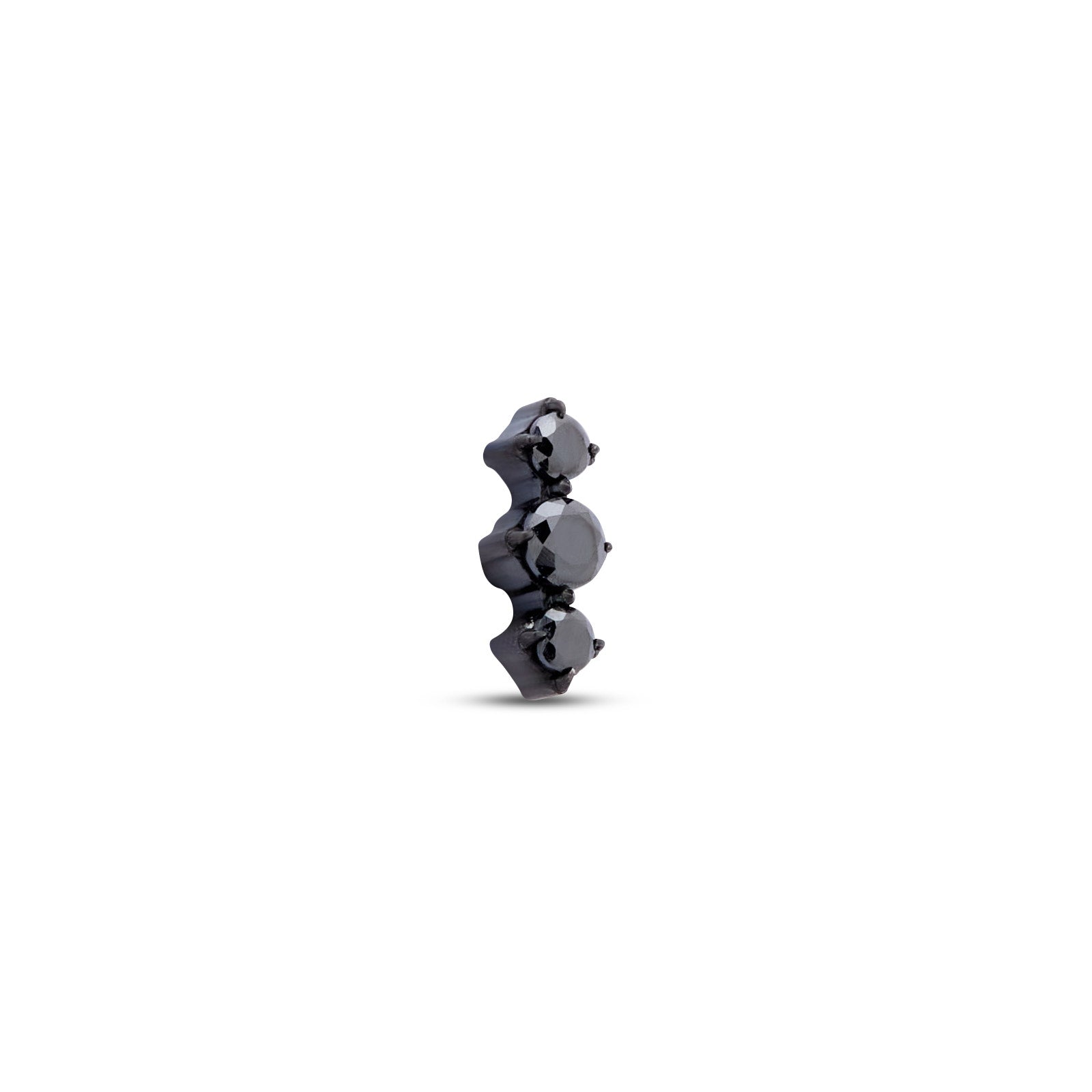 Blackline 3 Prong Set Black Crystal Flatback