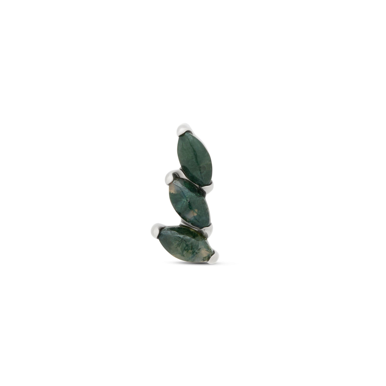 3 Marquise Natural Gemstone Moss Agate Flatback