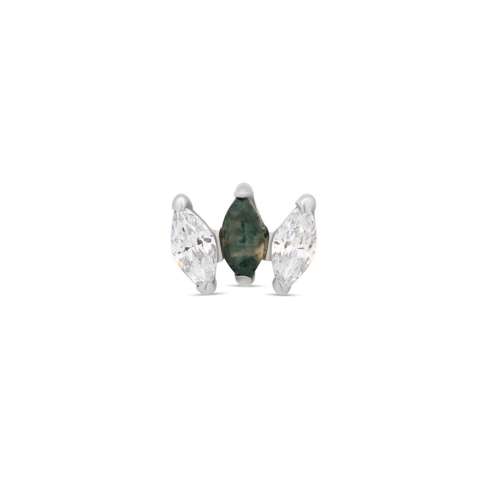 Marquise Natural Gemstone Moss Agate Flatback