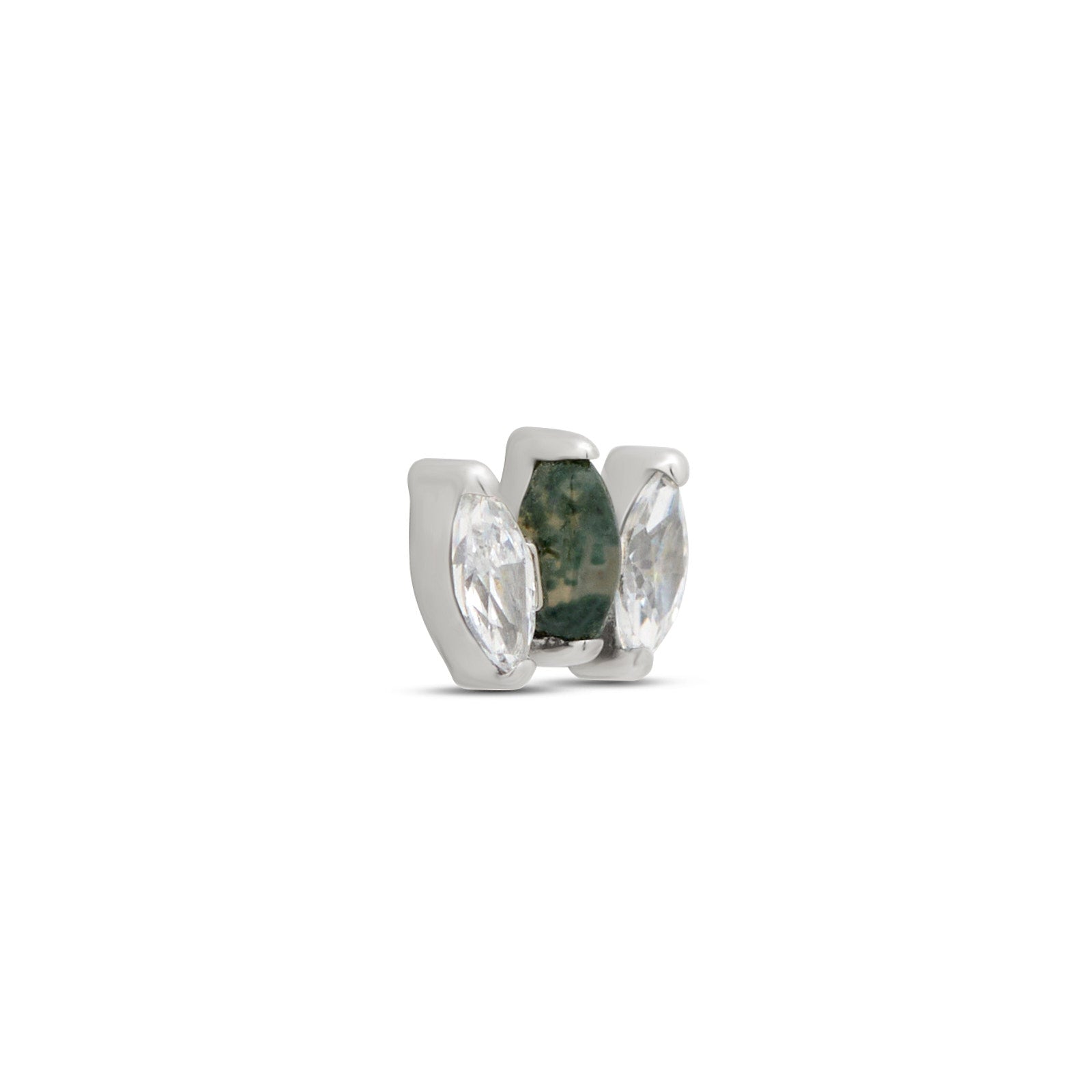 Marquise Natural Gemstone Moss Agate Flatback