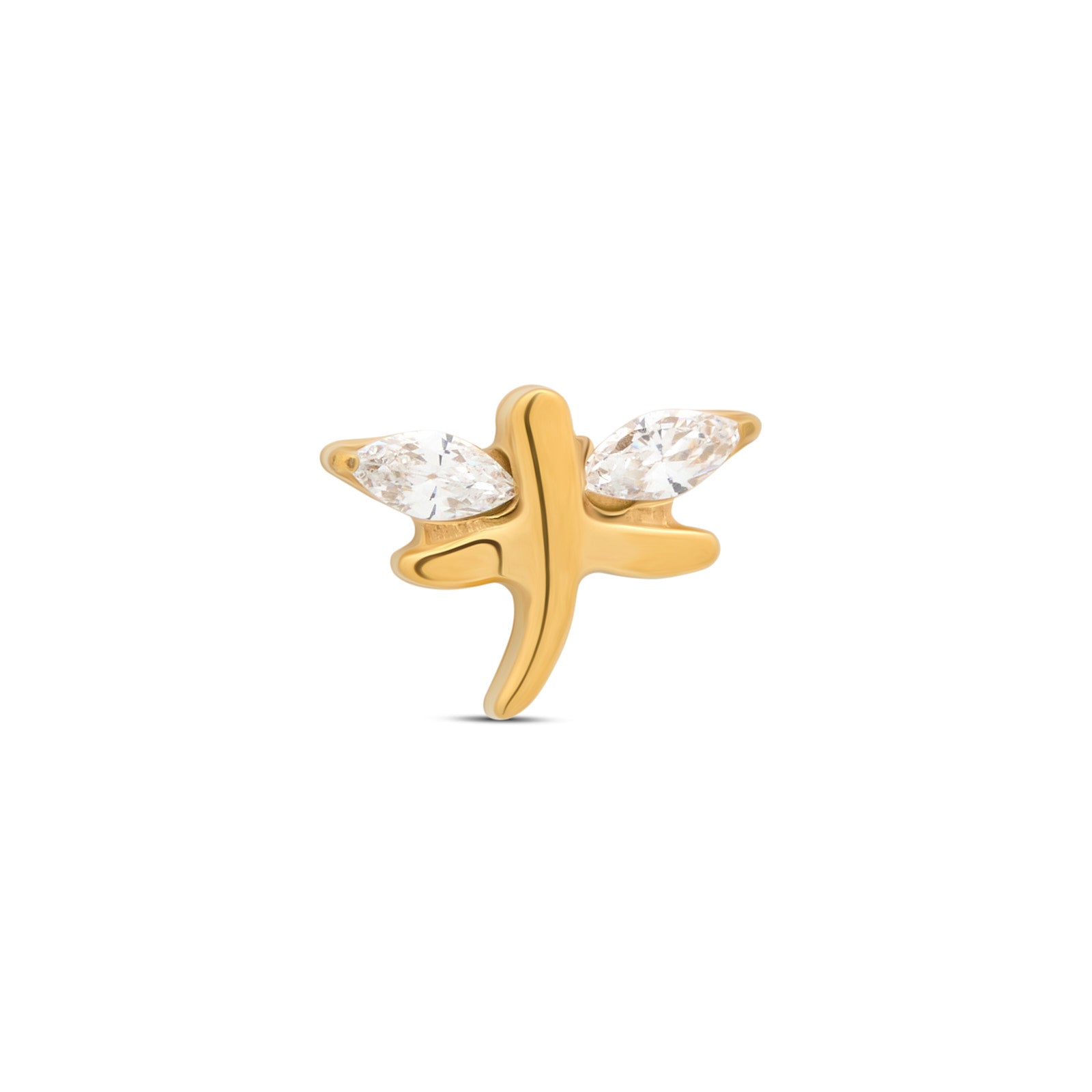 18k V-Gold Dragonfly Flatback