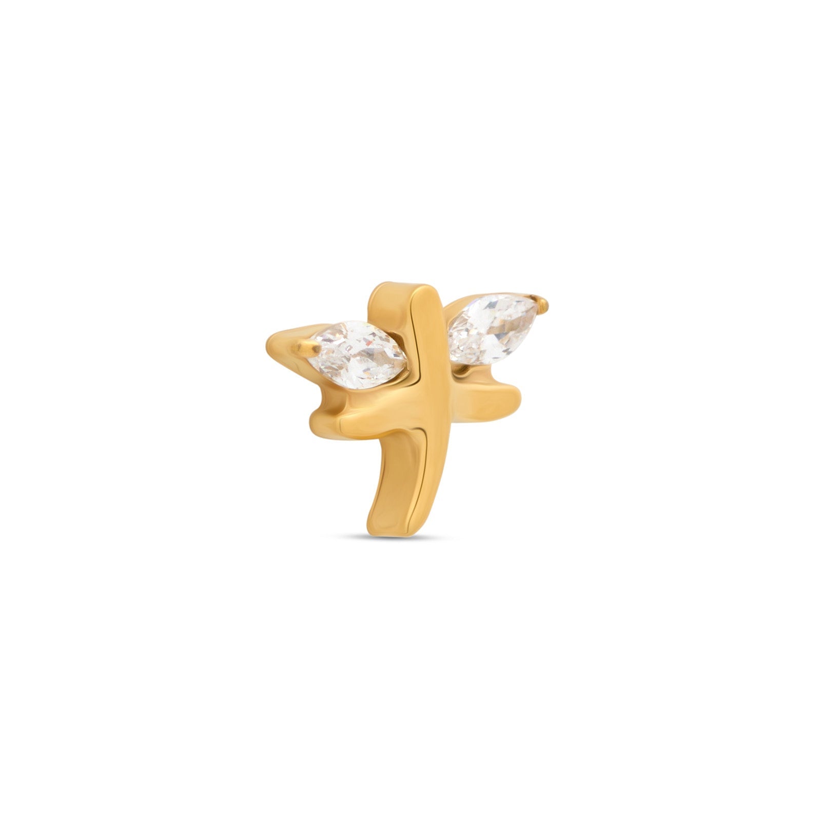 18k V-Gold Dragonfly Flatback