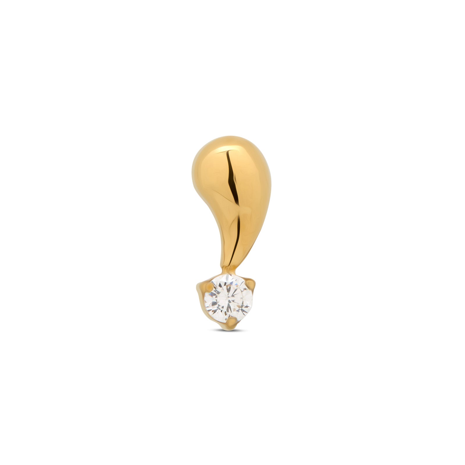 18k V-Gold Droplet with clear Stone Flatback
