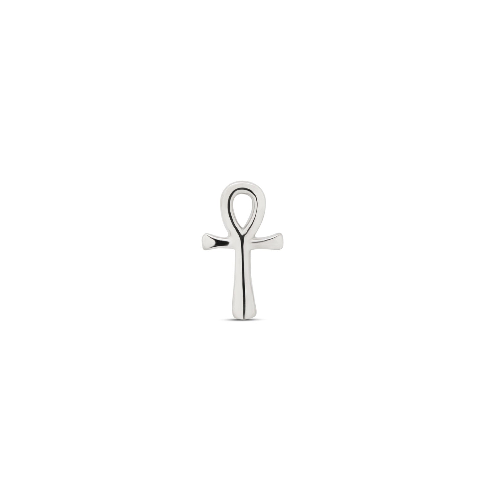 14kt White Gold Flatback - Ankh