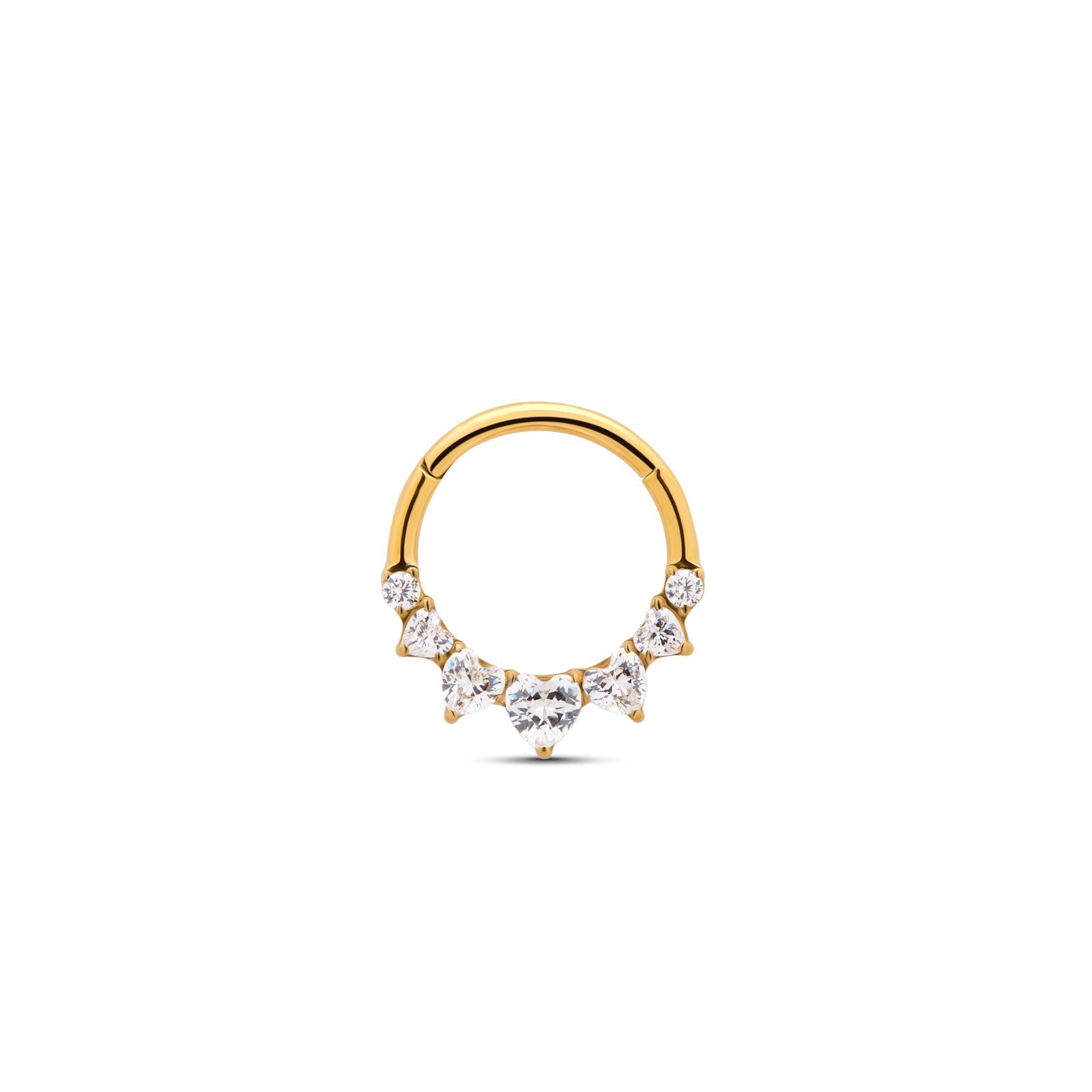 18k V-Gold Heart Marquise Hinged Ring