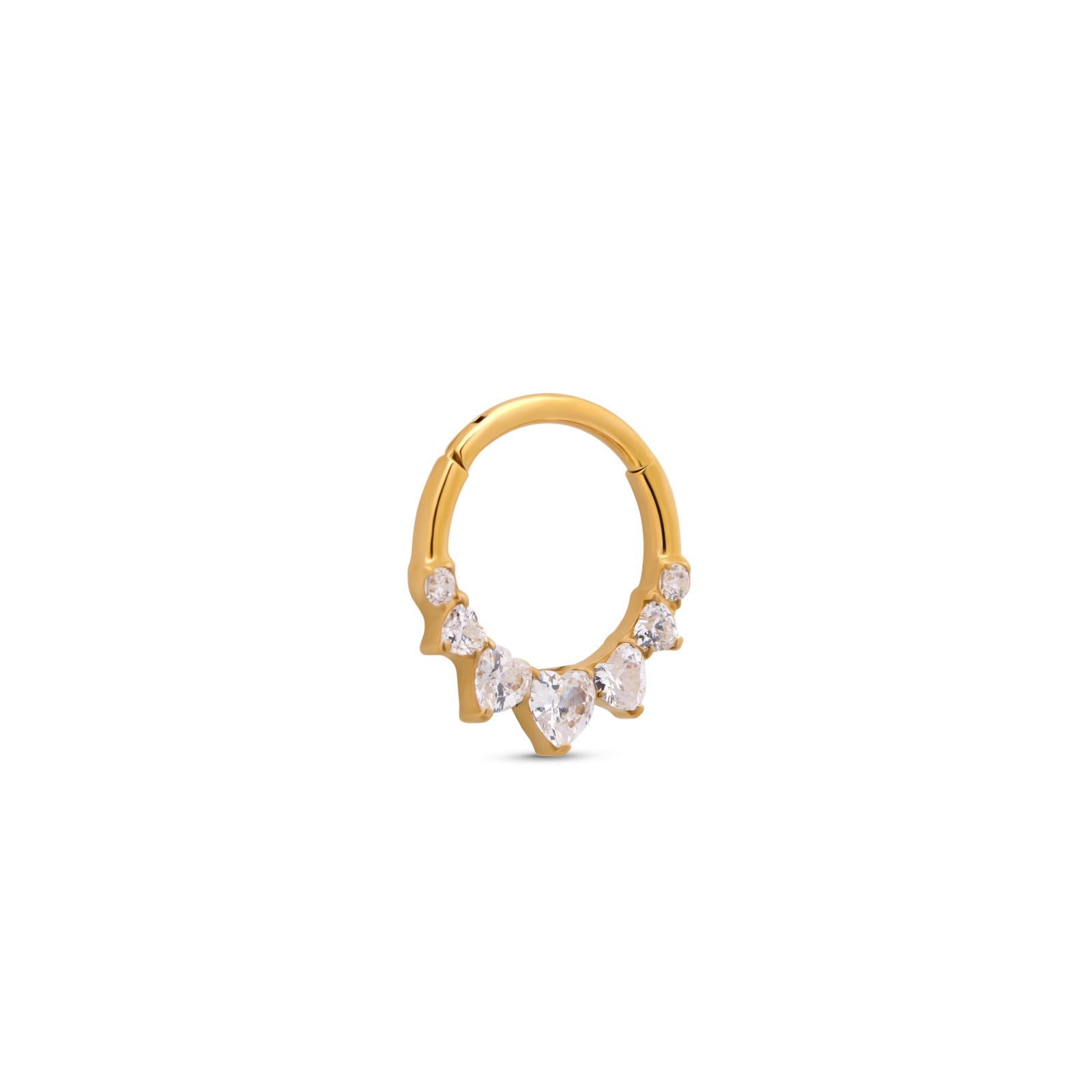 18k V-Gold Heart Marquise Hinged Ring